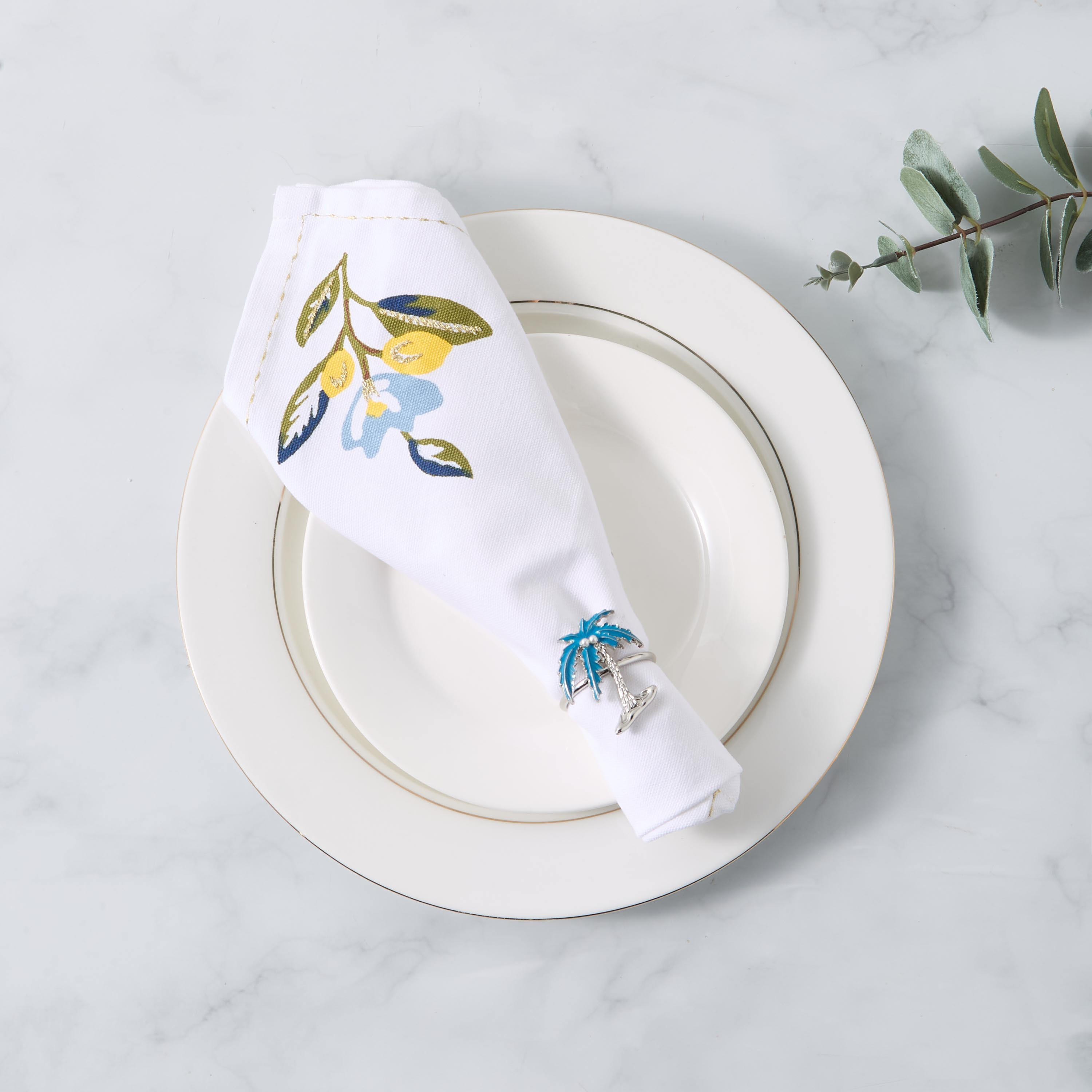 Lemon Print 4-Piece Napkin Set - 42x42 cms-household-dining-tablelinen-napkinsandaccessories-image-1