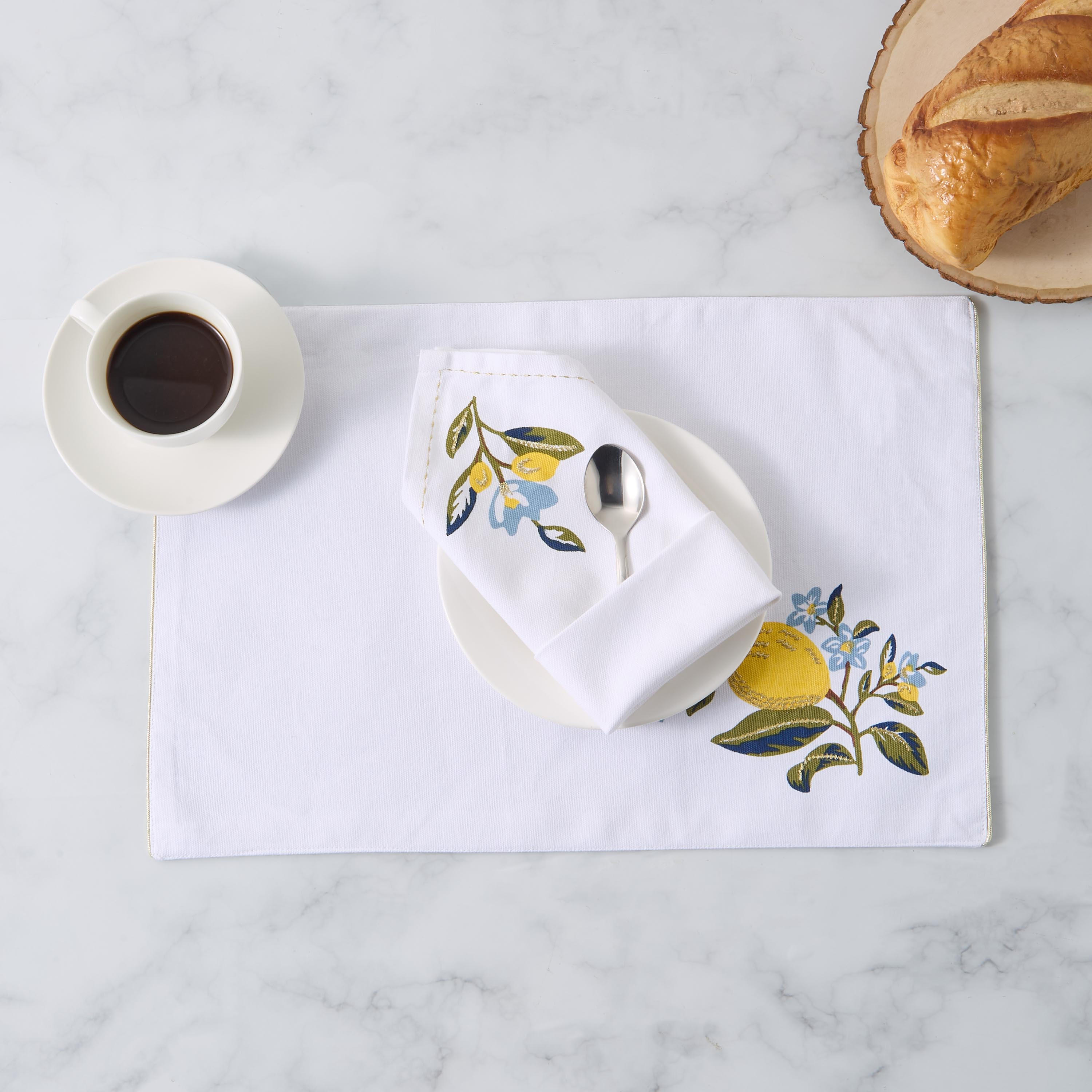 Lemon Print 4-Piece Napkin Set - 42x42 cms-household-dining-tablelinen-napkinsandaccessories-image-2