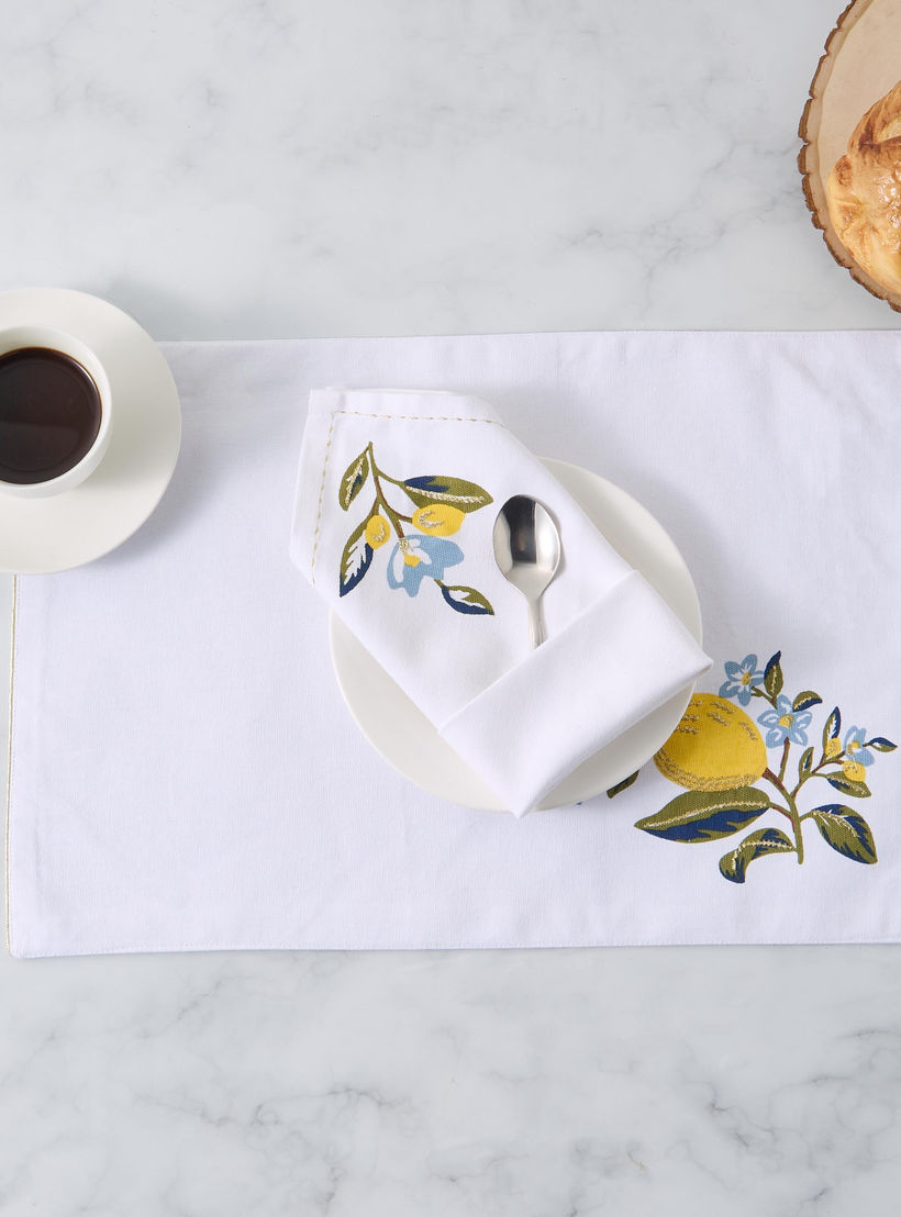 Lemon Print 4-Piece Napkin Set - 42x42 cms-household-dining-tablelinen-napkinsandaccessories-image-2