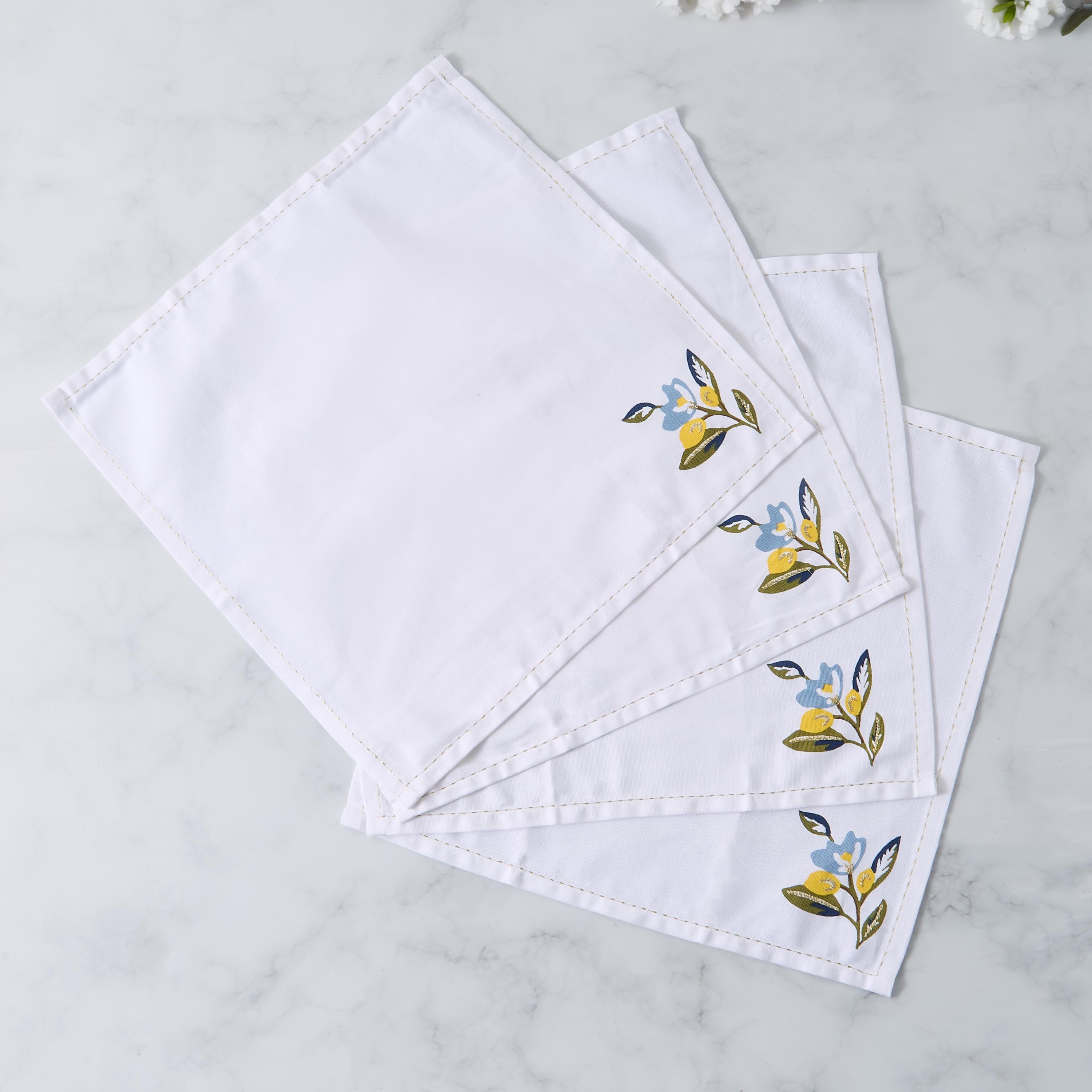 Lemon Print 4-Piece Napkin Set - 42x42 cms-household-dining-tablelinen-napkinsandaccessories-image-3