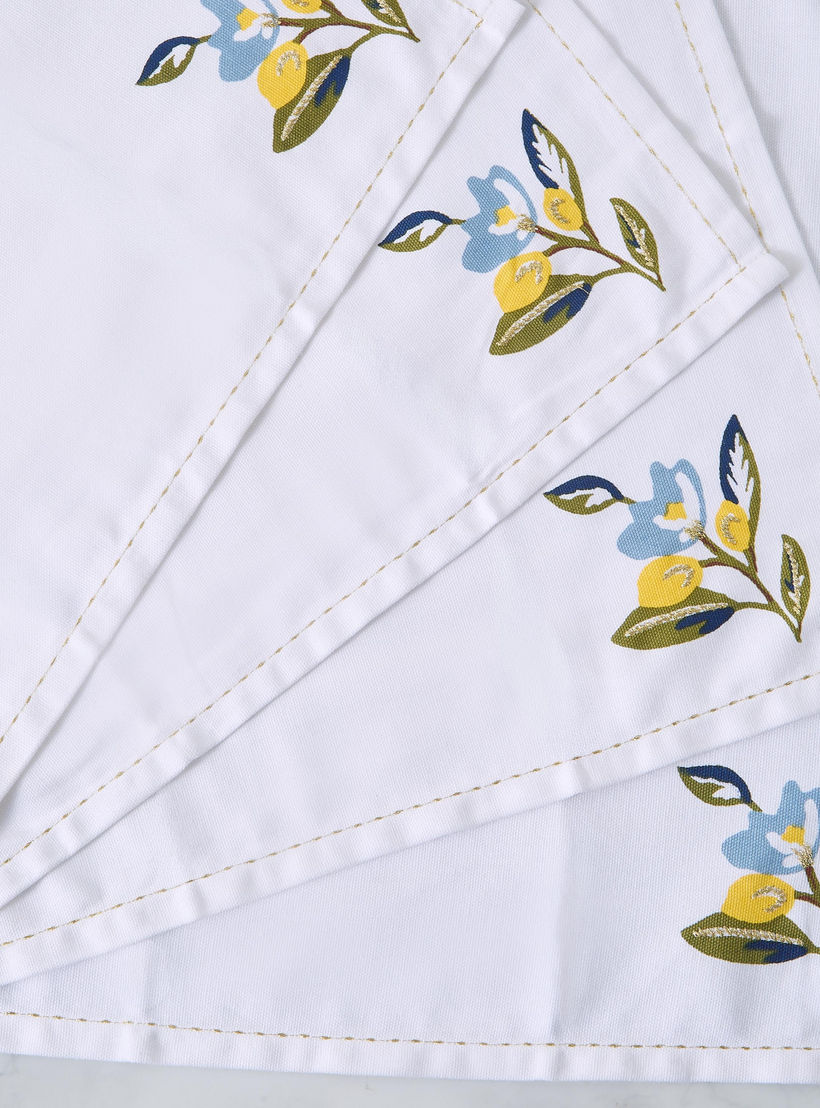 Lemon Print 4-Piece Napkin Set - 42x42 cms-household-dining-tablelinen-napkinsandaccessories-image-5