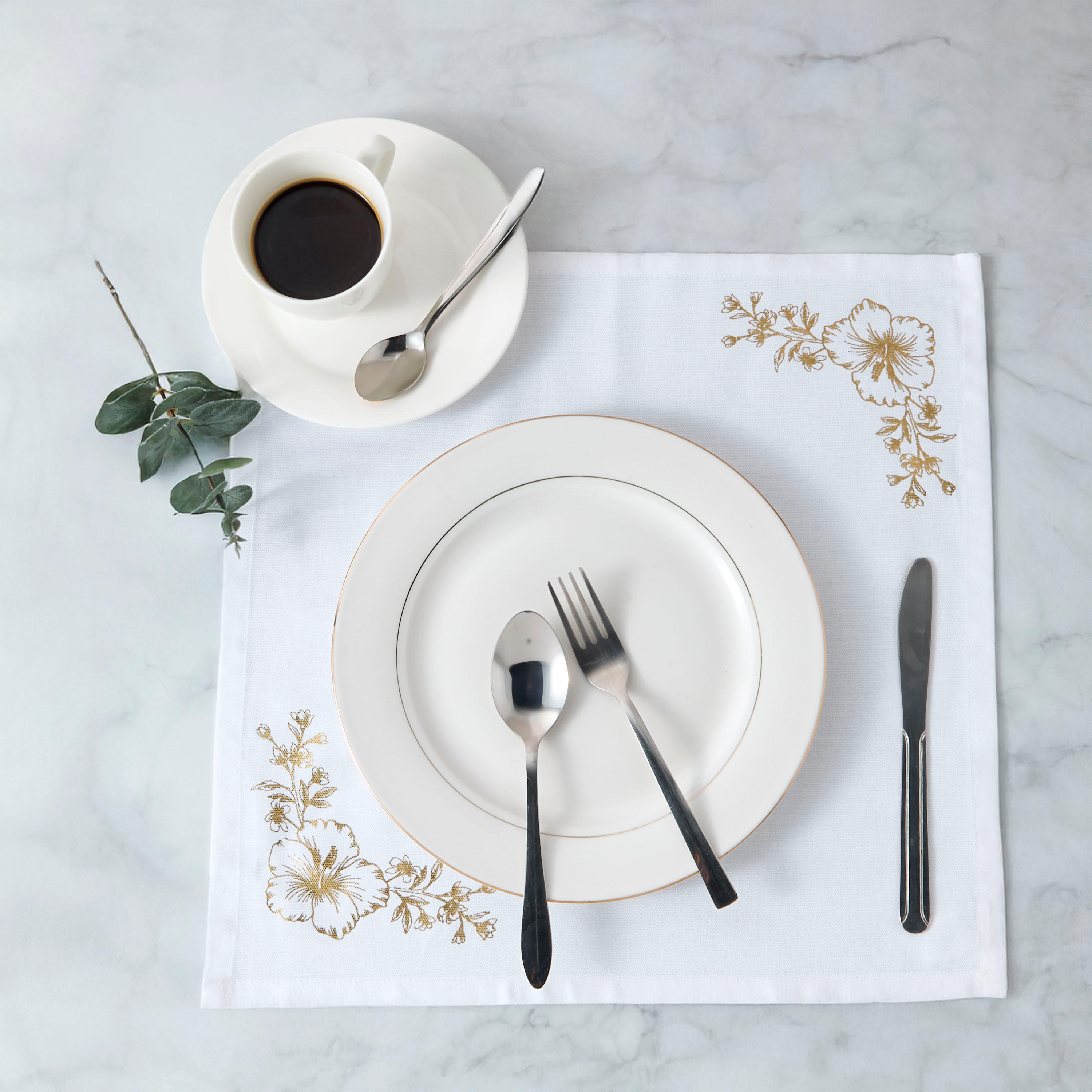 Summer Hot Flower Foil Print 4-Piece Napkin Set - 42x42 cms-household-dining-tablelinen-napkinsandaccessories-image-2