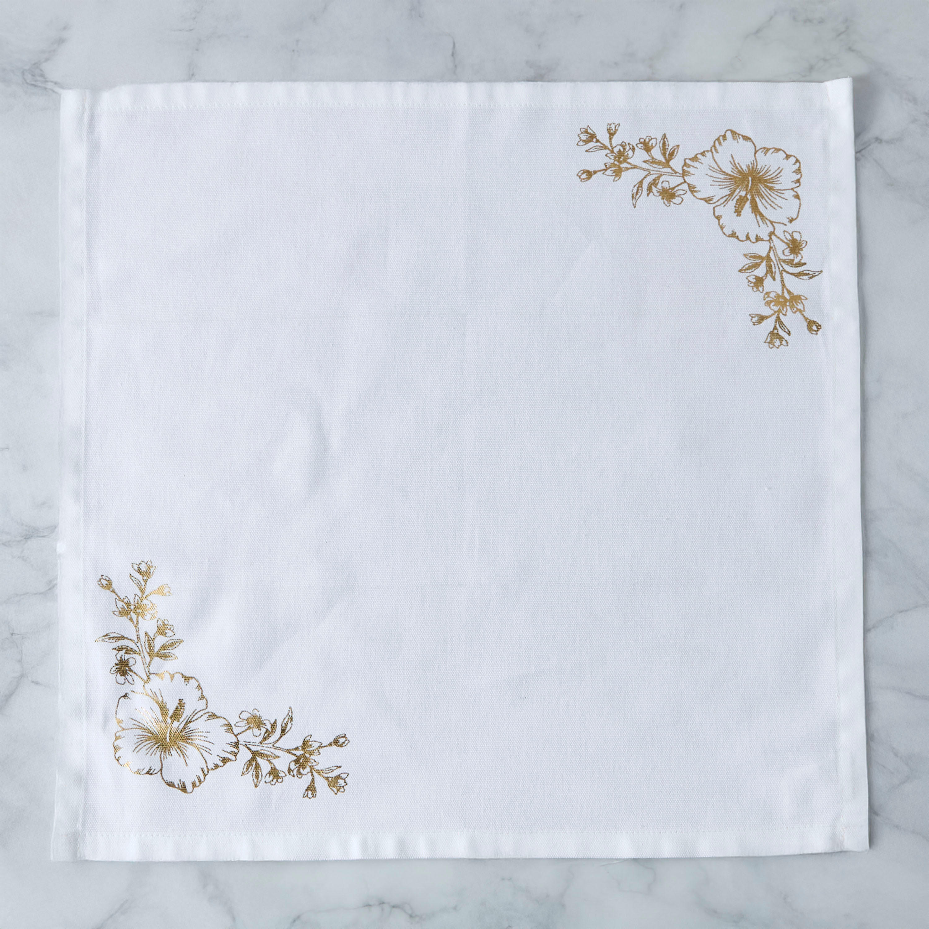 Summer Hot Flower Foil Print 4-Piece Napkin Set - 42x42 cms-household-dining-tablelinen-napkinsandaccessories-image-3