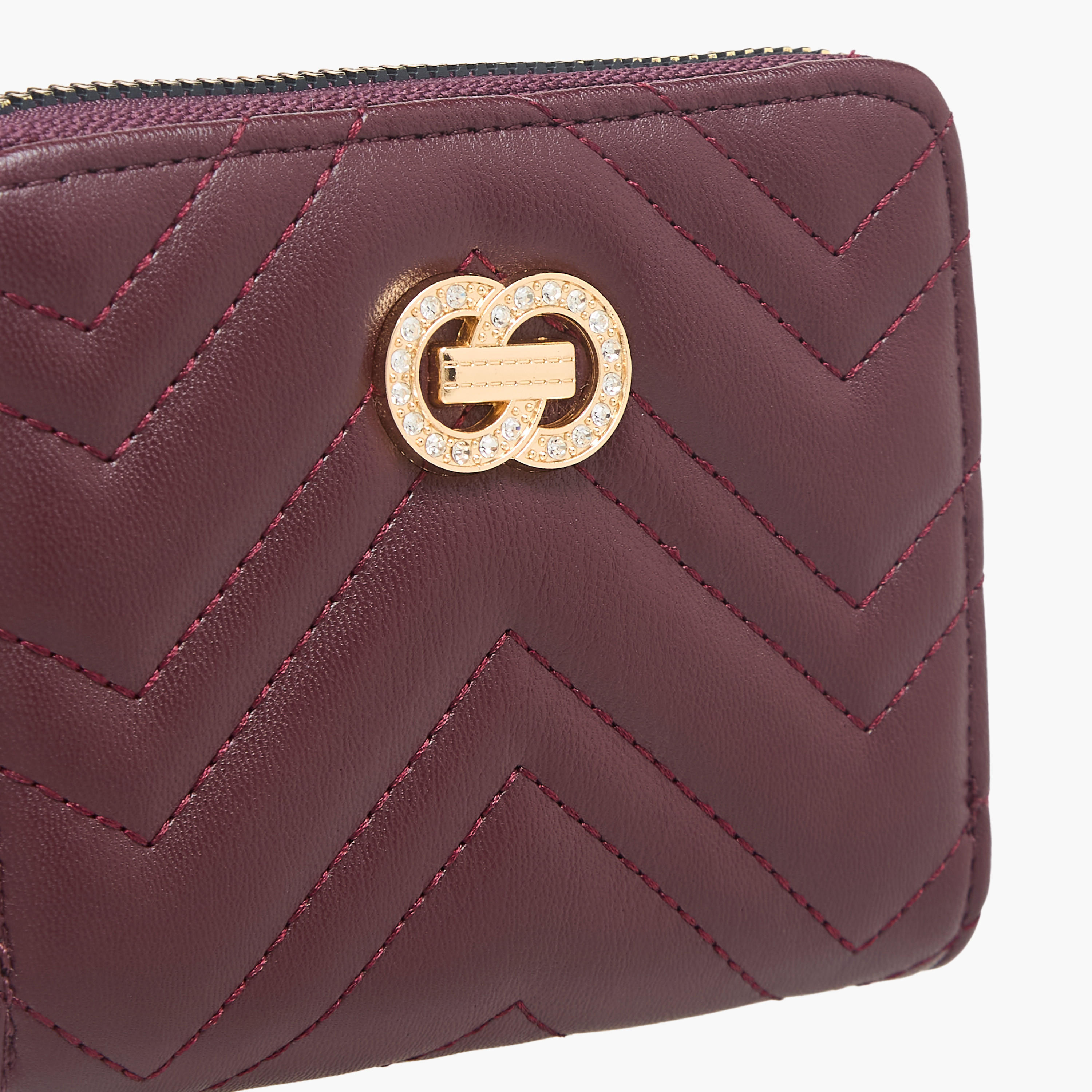 Sasha Chevron Quilted Wallet with Zip Closure-women-bagsandwallets-wallets-image-3