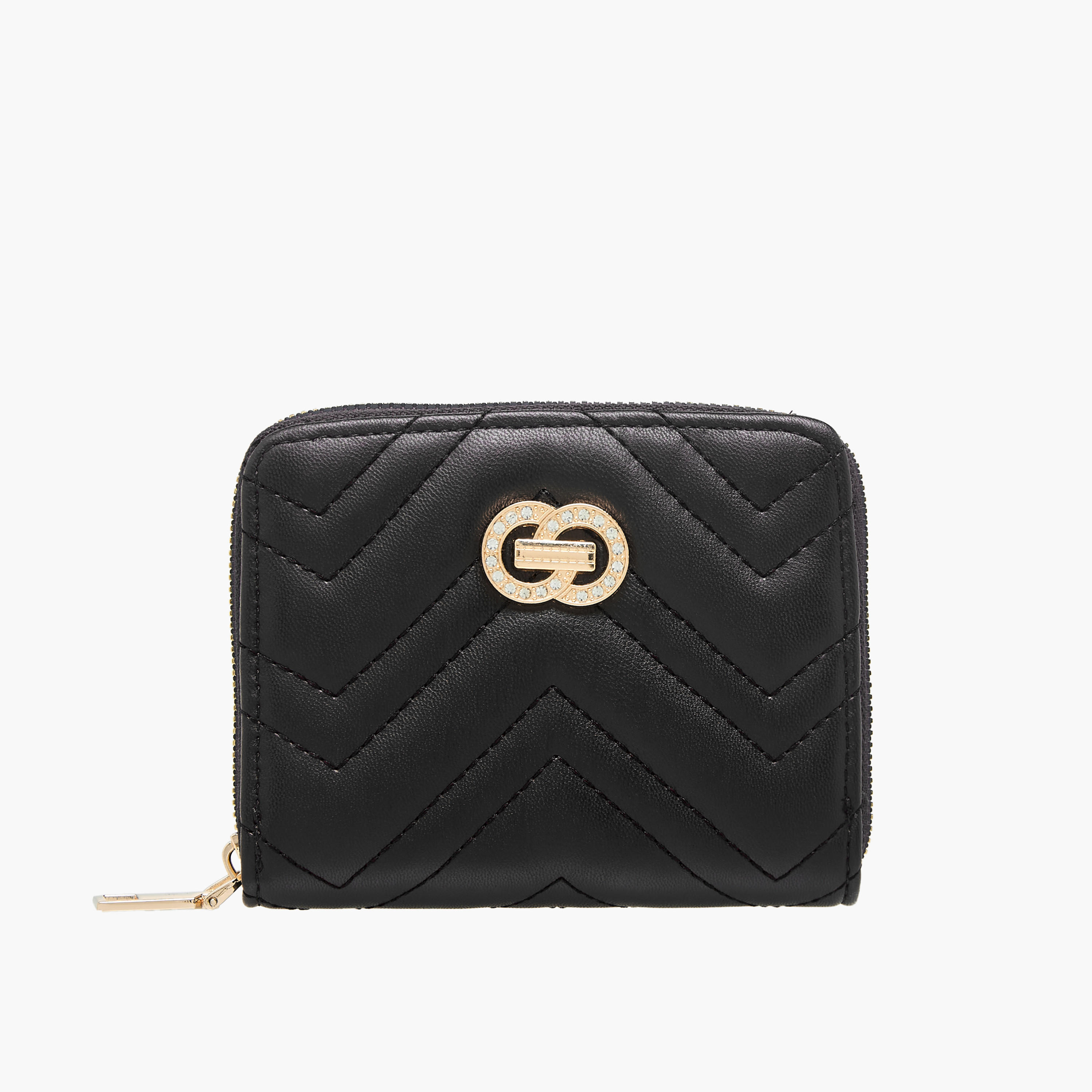 Sasha Chevron Quilted Wallet with Zip Closure-women-bagsandwallets-wallets-image-1