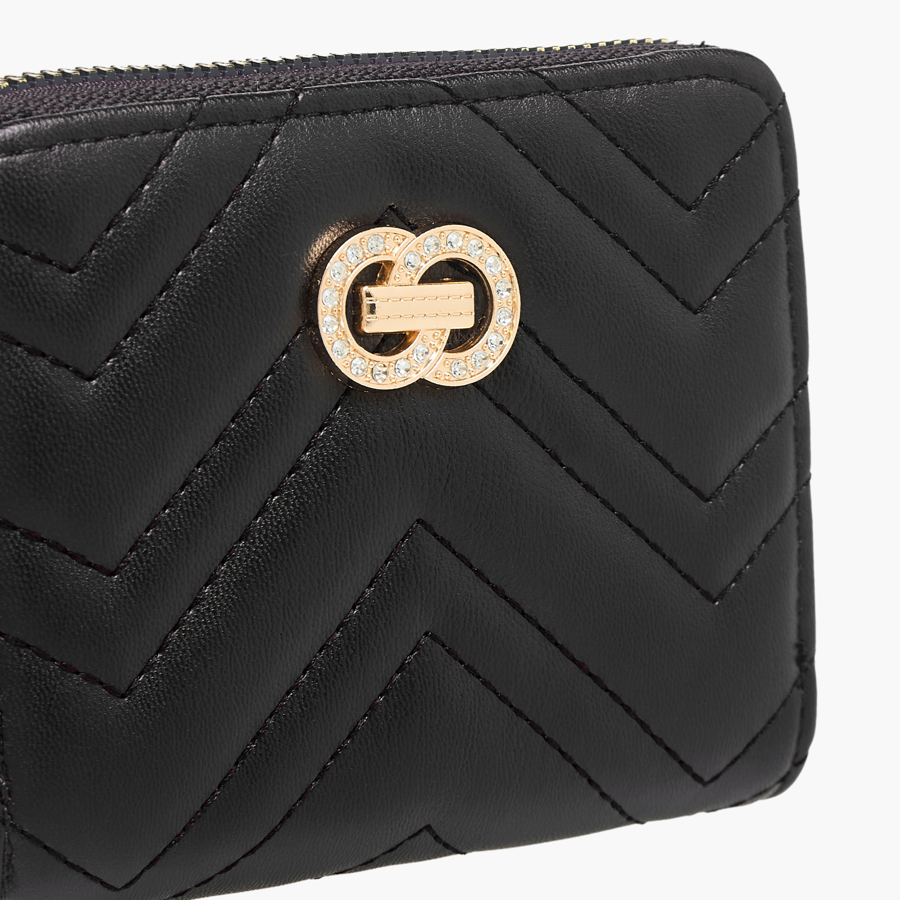 Sasha Chevron Quilted Wallet with Zip Closure-women-bagsandwallets-wallets-image-3