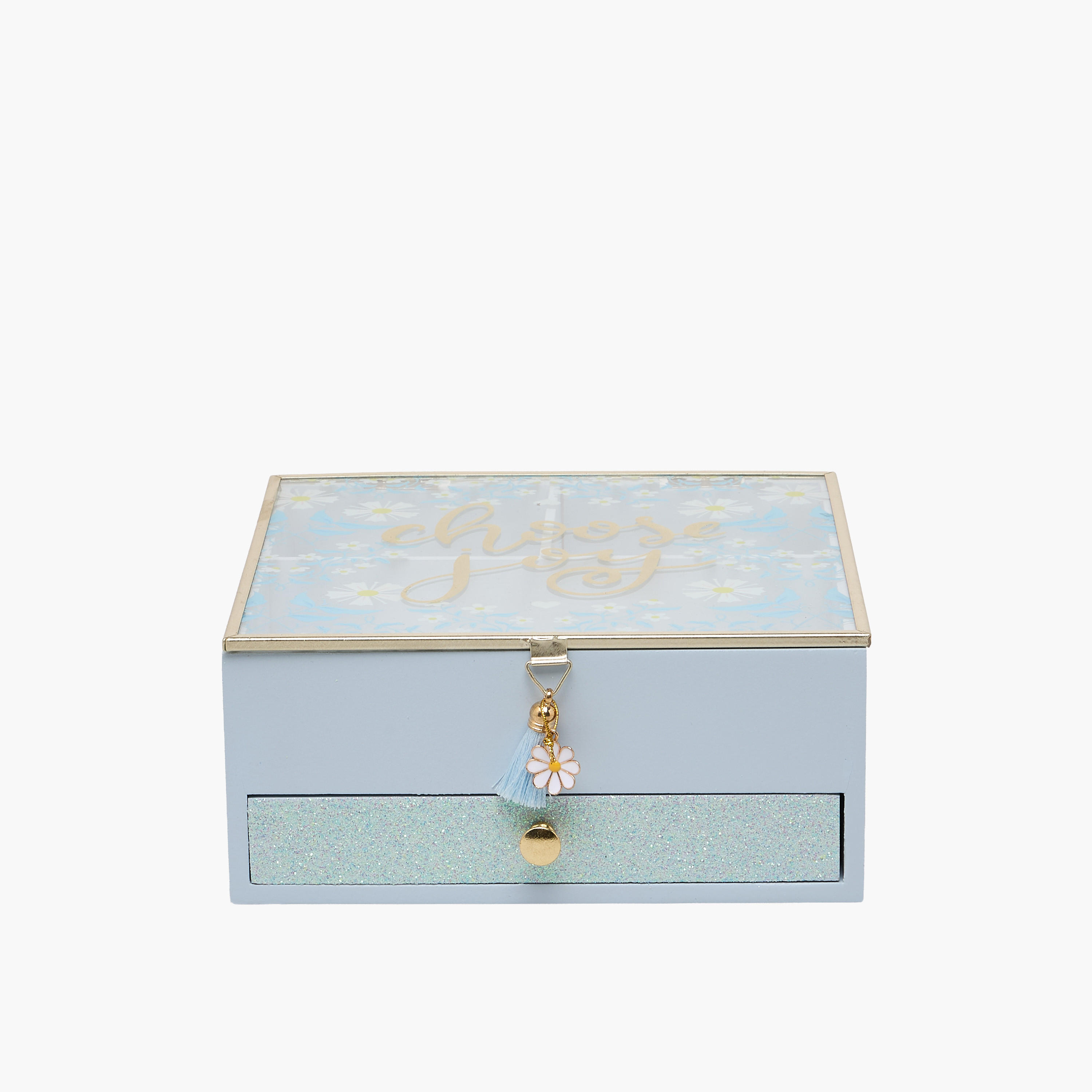 Findz Jewellery Box with Daisy Print - 18x18x8 cms-women-watchesandjewellery-jewellery-storage-image-1