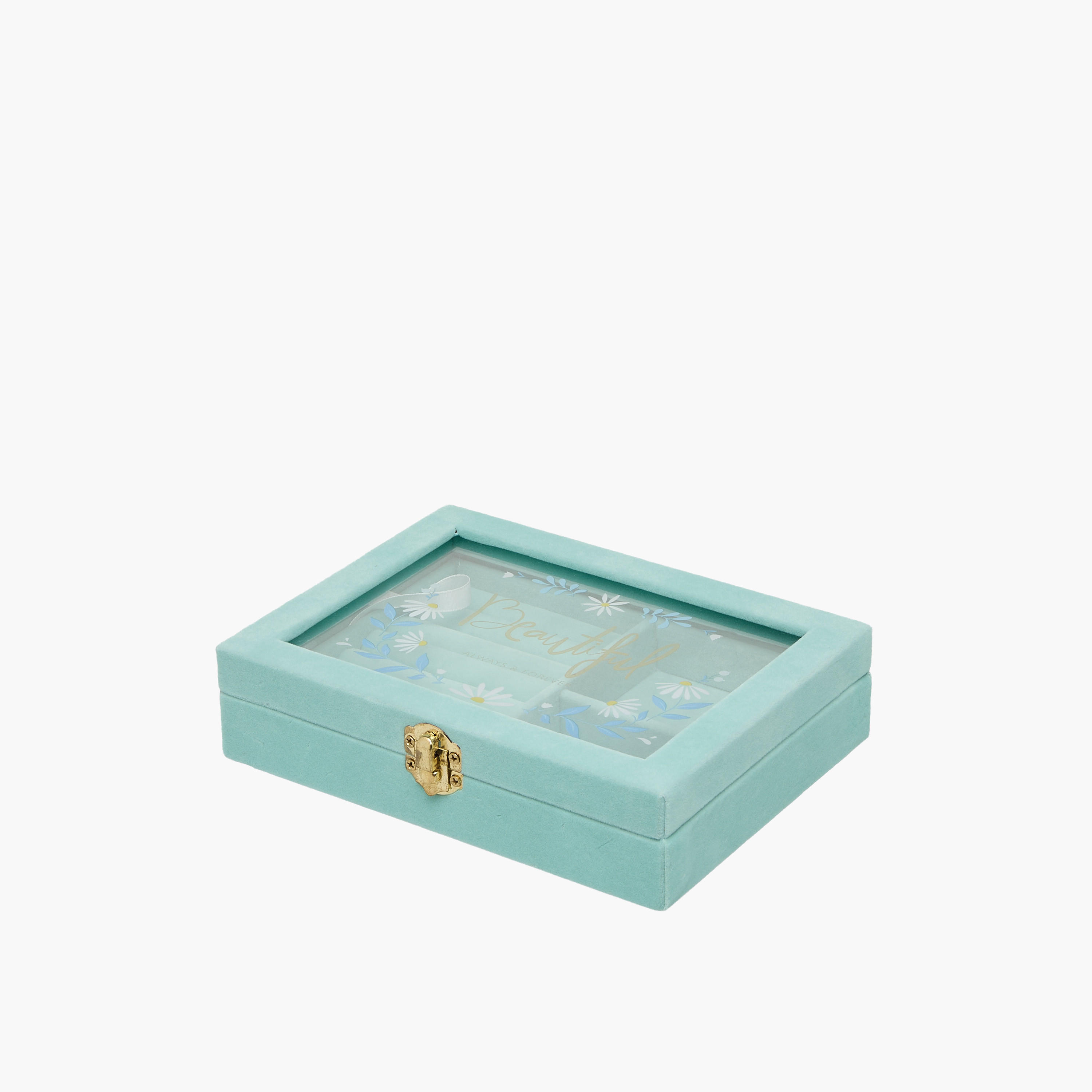 Findz Jewellery Organizer Daisy Print with Clasp Closure - 20x15x5 cms-women-watchesandjewellery-jewellery-storage-image-2