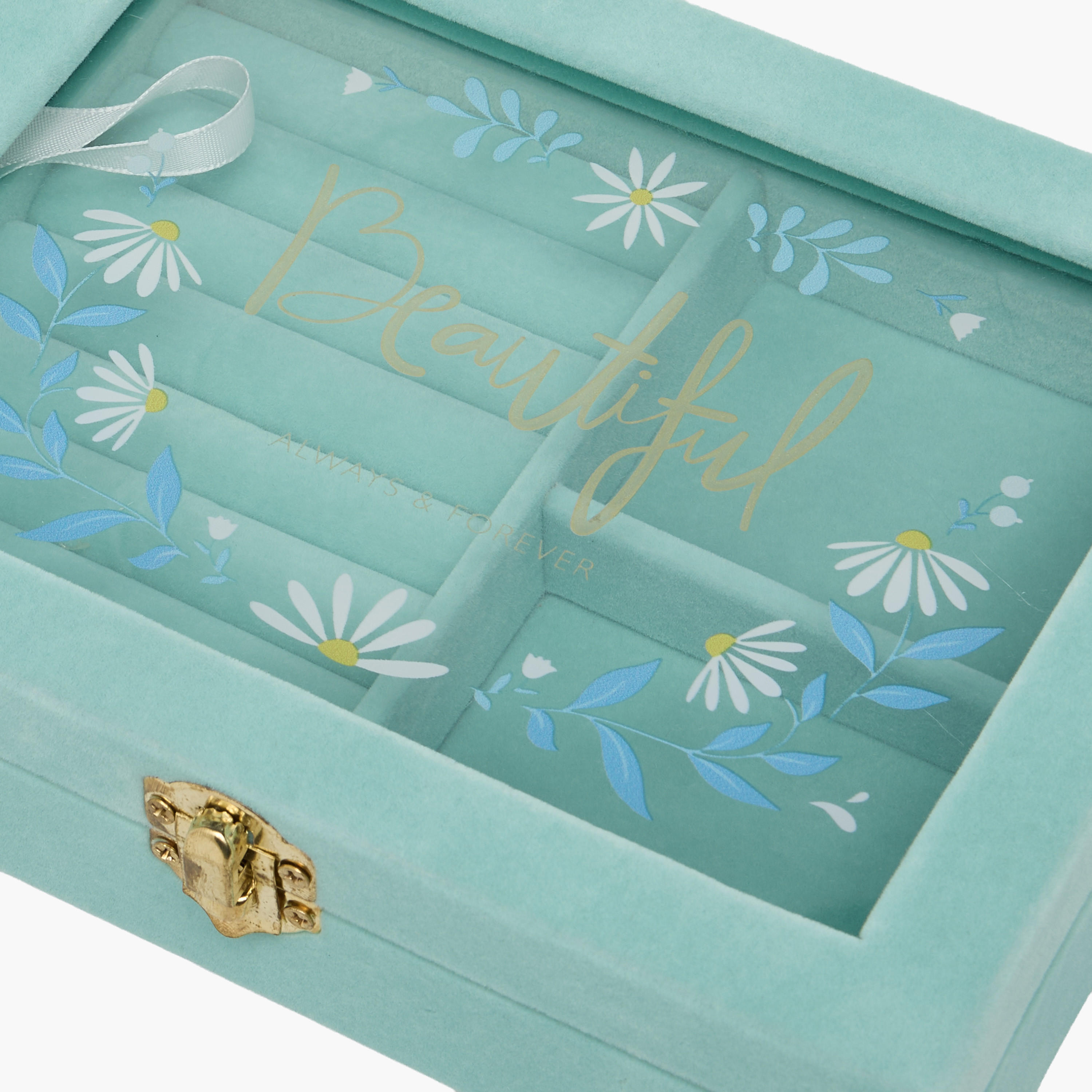 Findz Jewellery Organizer Daisy Print with Clasp Closure - 20x15x5 cms-women-watchesandjewellery-jewellery-storage-image-5