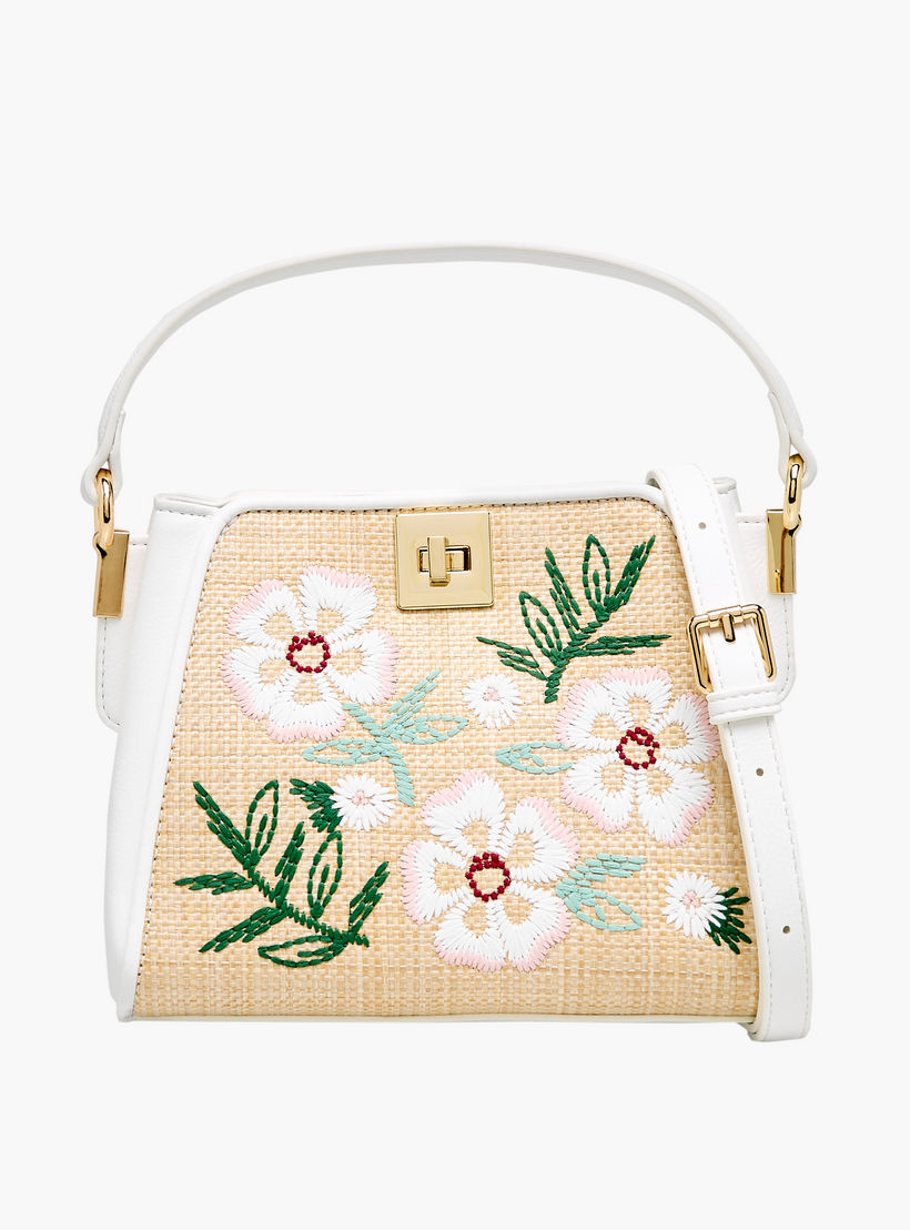 Sasha Floral Embroidered Crossbody Bag with Twist Lock Closure-women-bagsandwallets-handbags-image-1