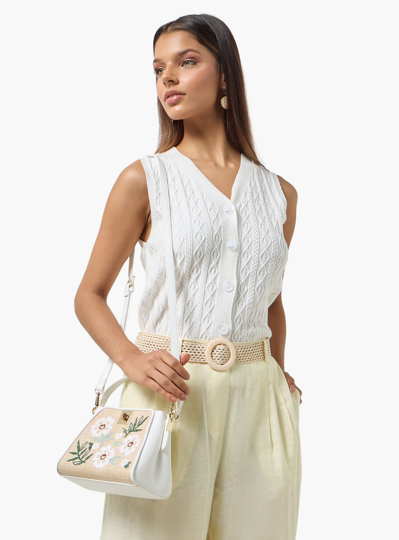 Sasha Floral Embroidered Crossbody Bag with Twist Lock Closure-women-bagsandwallets-handbags-image-2