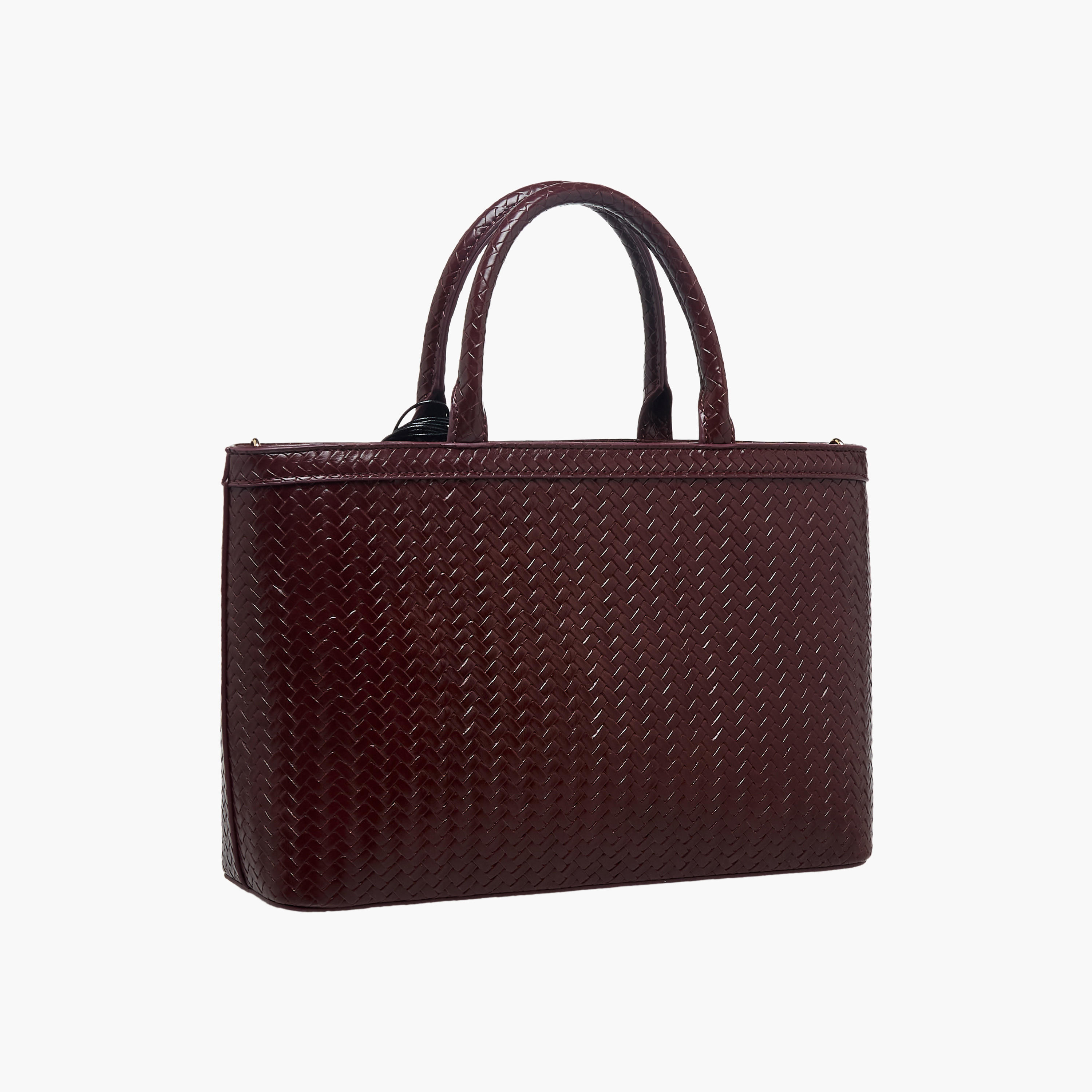 Sasha Weave Textured Tote Bag with Zip Closure-women-bagsandwallets-handbags-image-4