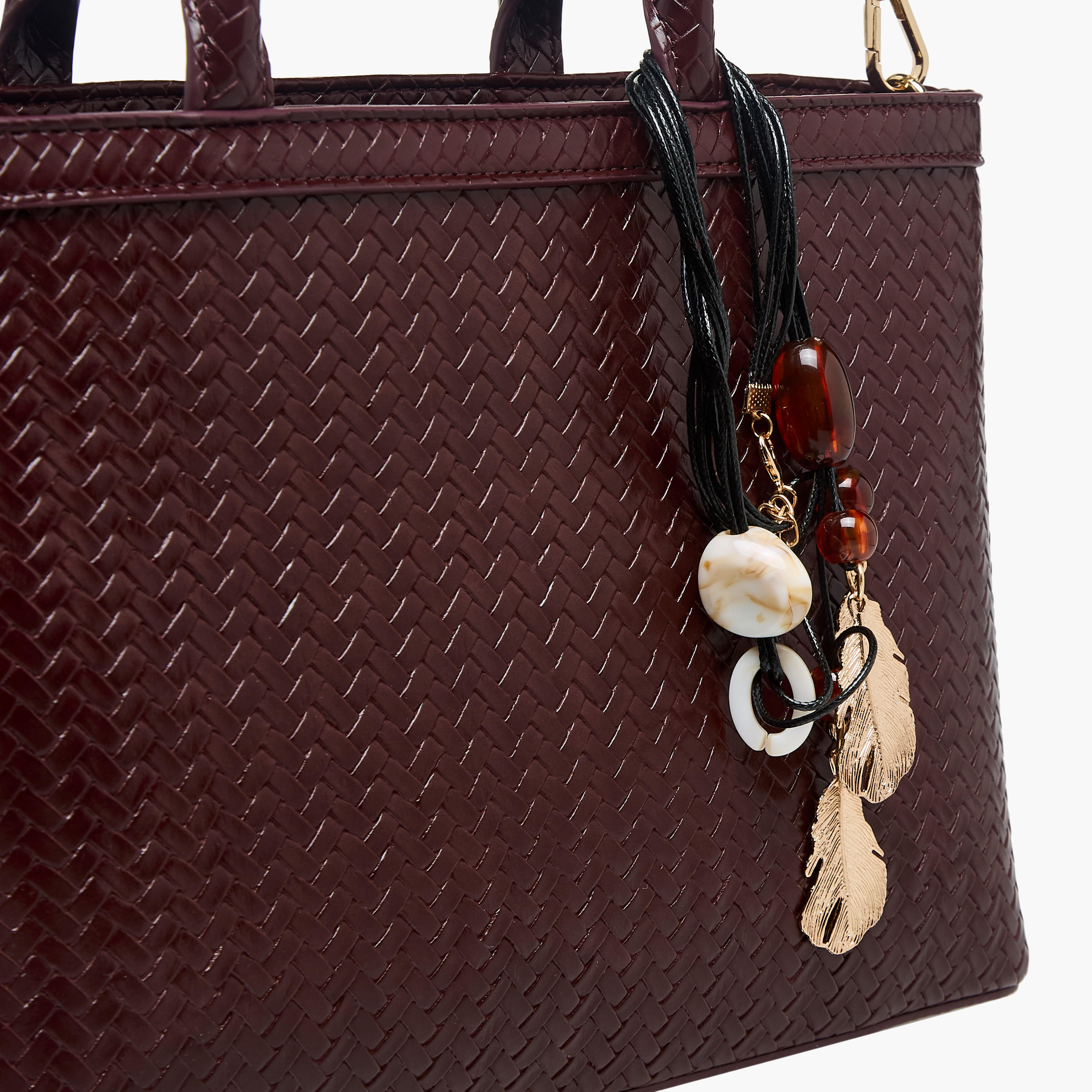 Sasha Weave Textured Tote Bag with Zip Closure-women-bagsandwallets-handbags-image-5