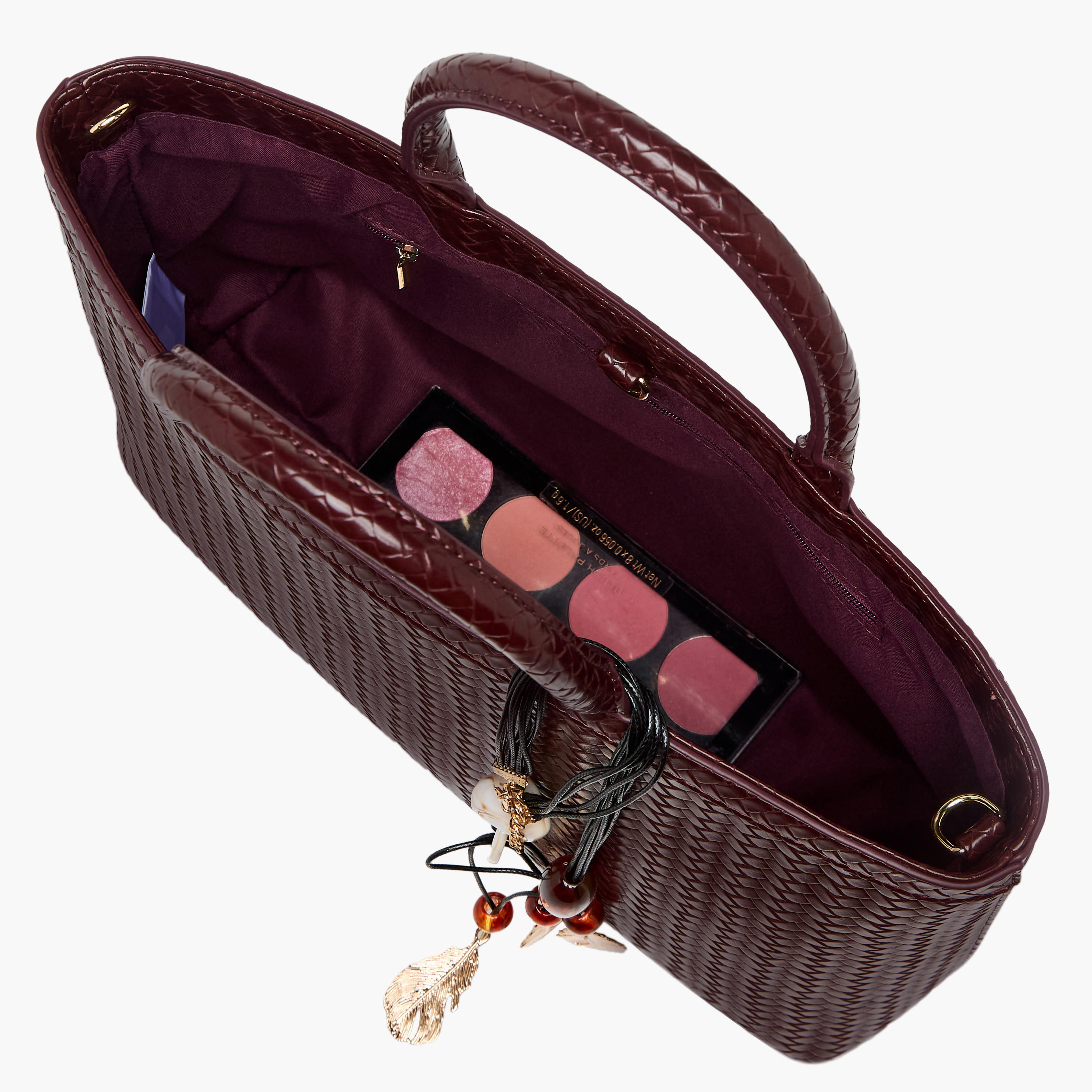 Sasha Weave Textured Tote Bag with Zip Closure-women-bagsandwallets-handbags-image-9