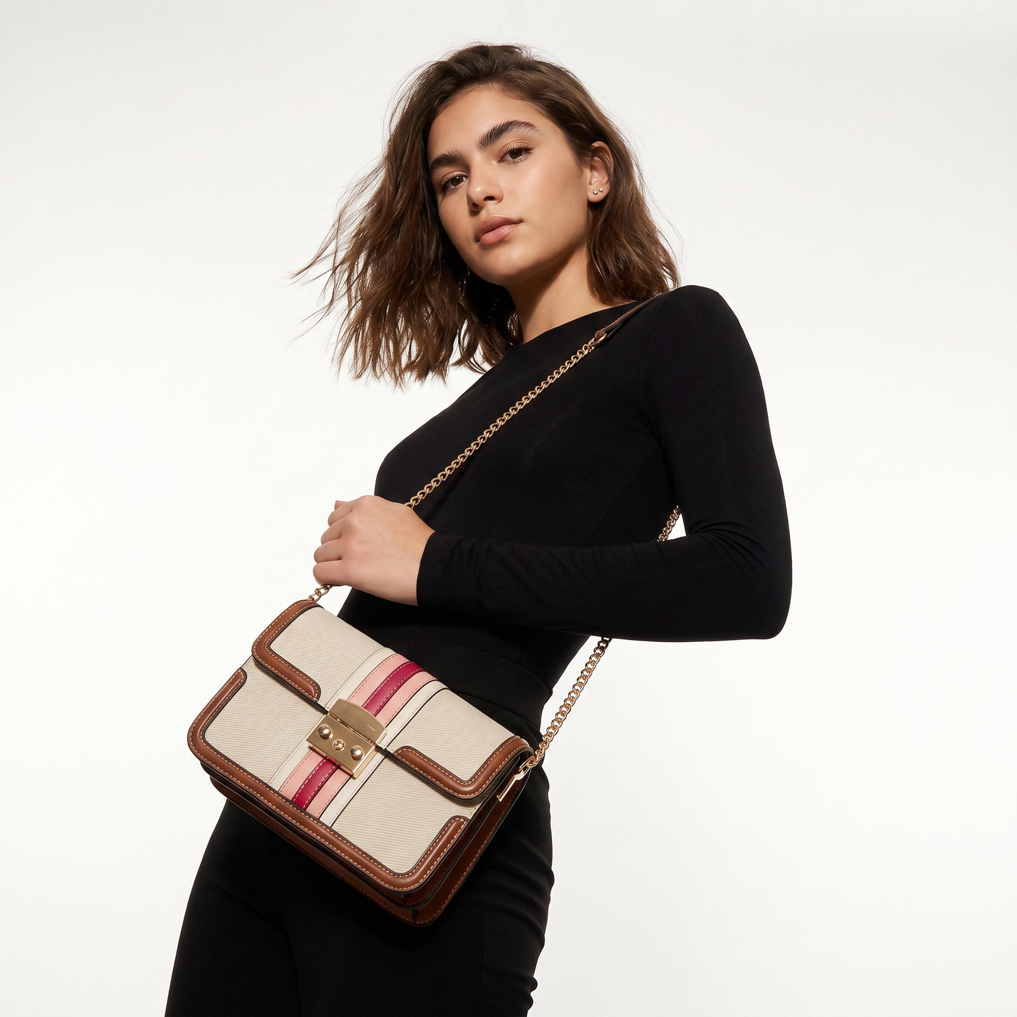 Sasha Striped Crossbody Bag with Chain Strap-women-bagsandwallets-handbags-image-2