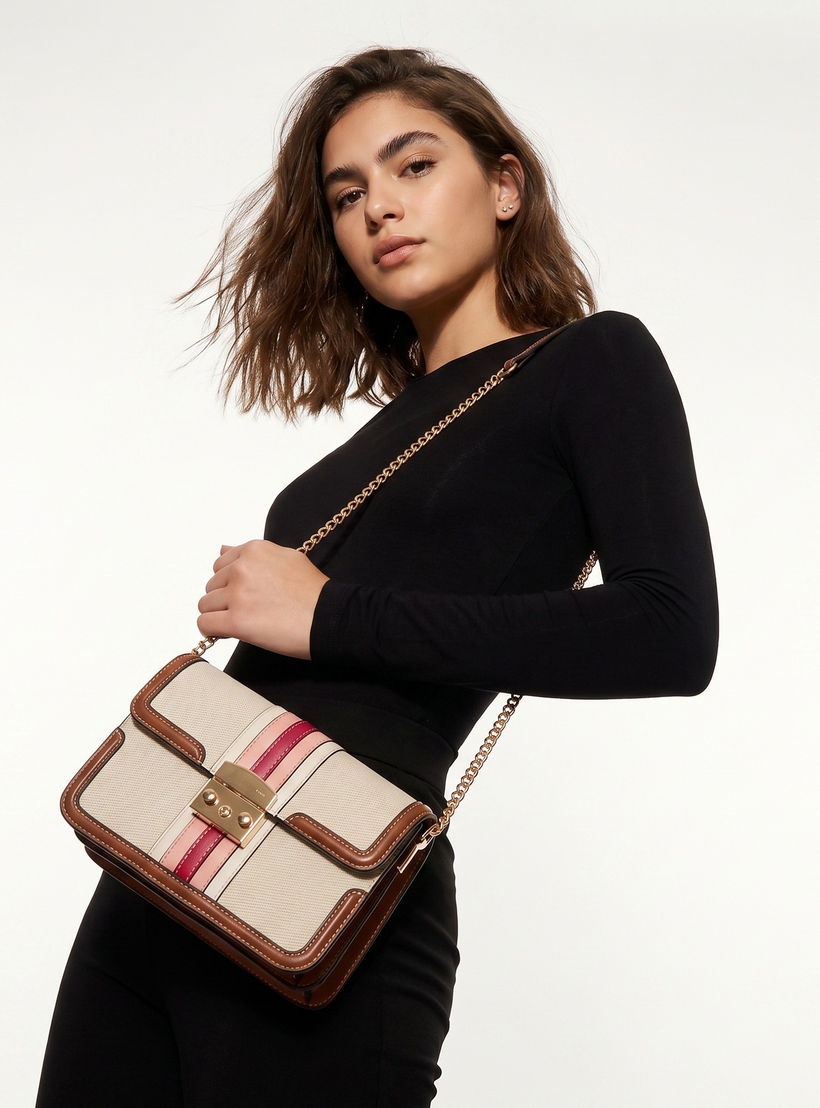 Sasha Striped Crossbody Bag with Chain Strap-women-bagsandwallets-handbags-image-2