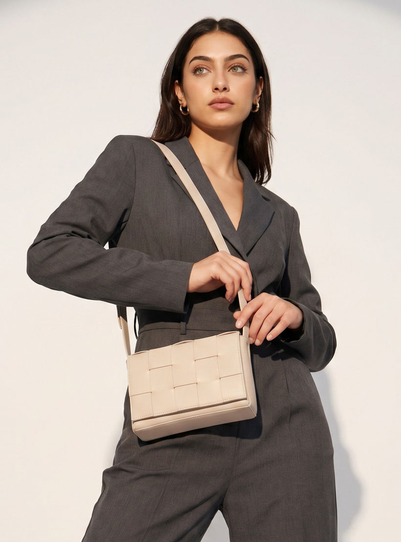 شنطة كروس بودي بارزة الملمس بحزام قابل للتعديل من ساشا-women-bagsandwallets-handbags-image-2