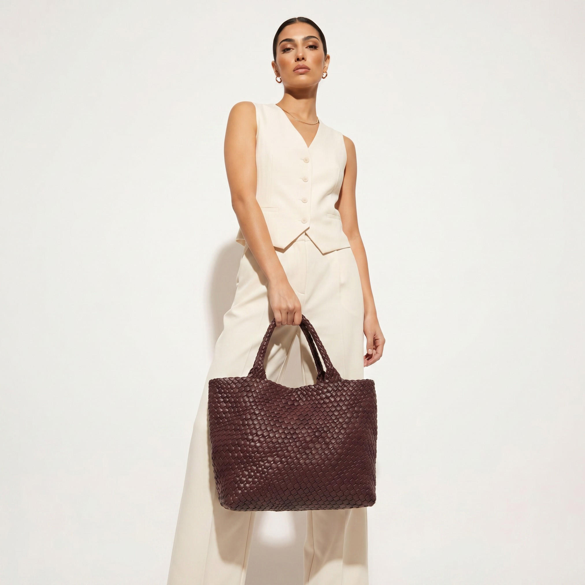 Sasha Textured Tote Bag with Pouch-women-bagsandwallets-handbags-image-2
