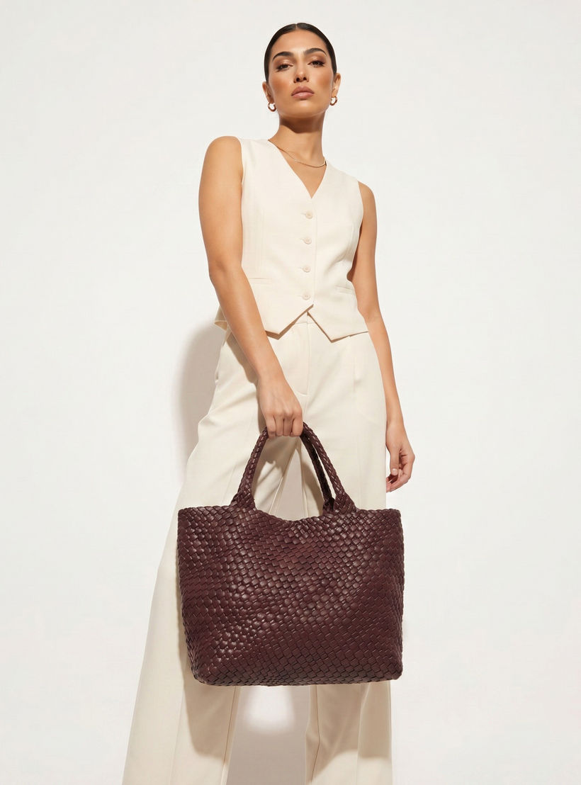 Sasha Textured Tote Bag with Pouch-women-bagsandwallets-handbags-image-2