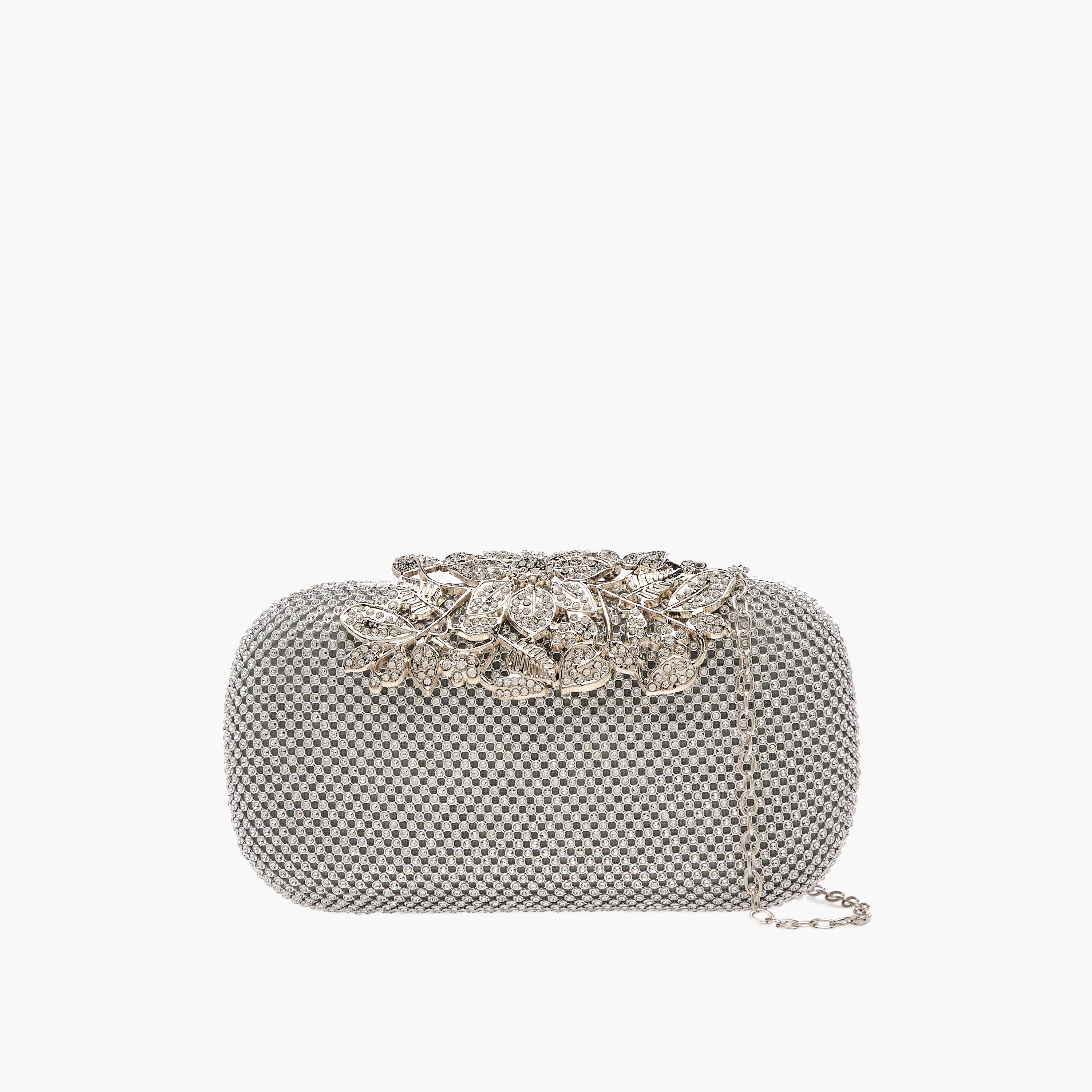 Sasha Embellished Clutch with Detachable Chain Strap-women-bagsandwallets-handbags-image-1