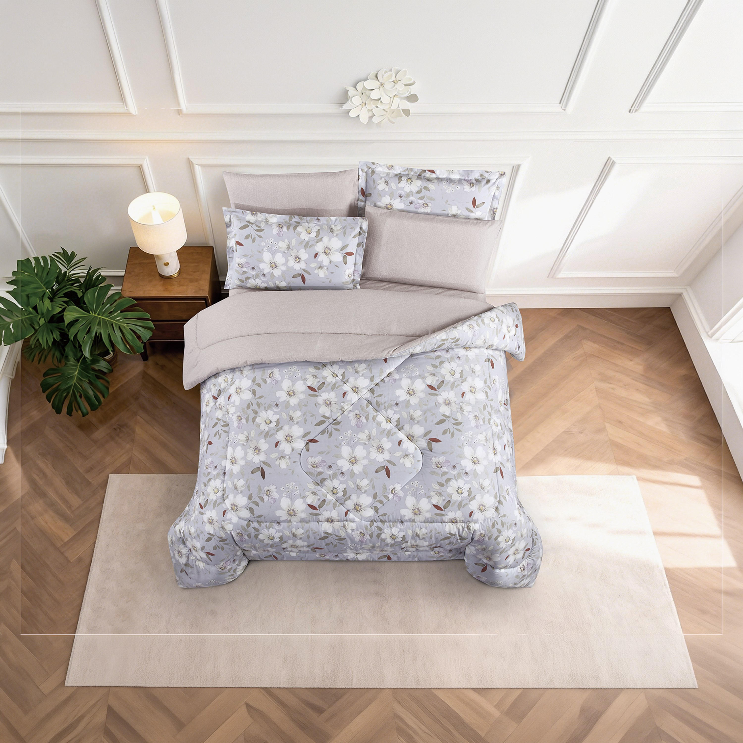 Unique Home All Season 100% Cotton Comforter Set 6 pcs Super King Size - 240x260 cms-household-bedding-comfortersandbedspreads-comforters-image-1