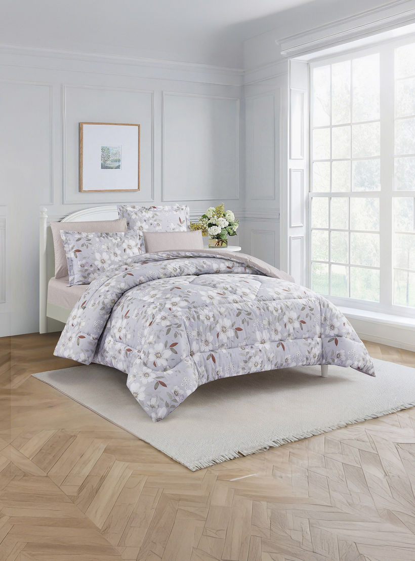 Unique Home All Season 100% Cotton Comforter Set 6 pcs Super King Size - 240x260 cms-household-bedding-comfortersandbedspreads-comforters-image-2