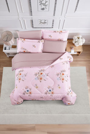 Unique Home All Season 100% Cotton Comforter Set 6 pcs Super King Size - 240x260 cms-household-image-1