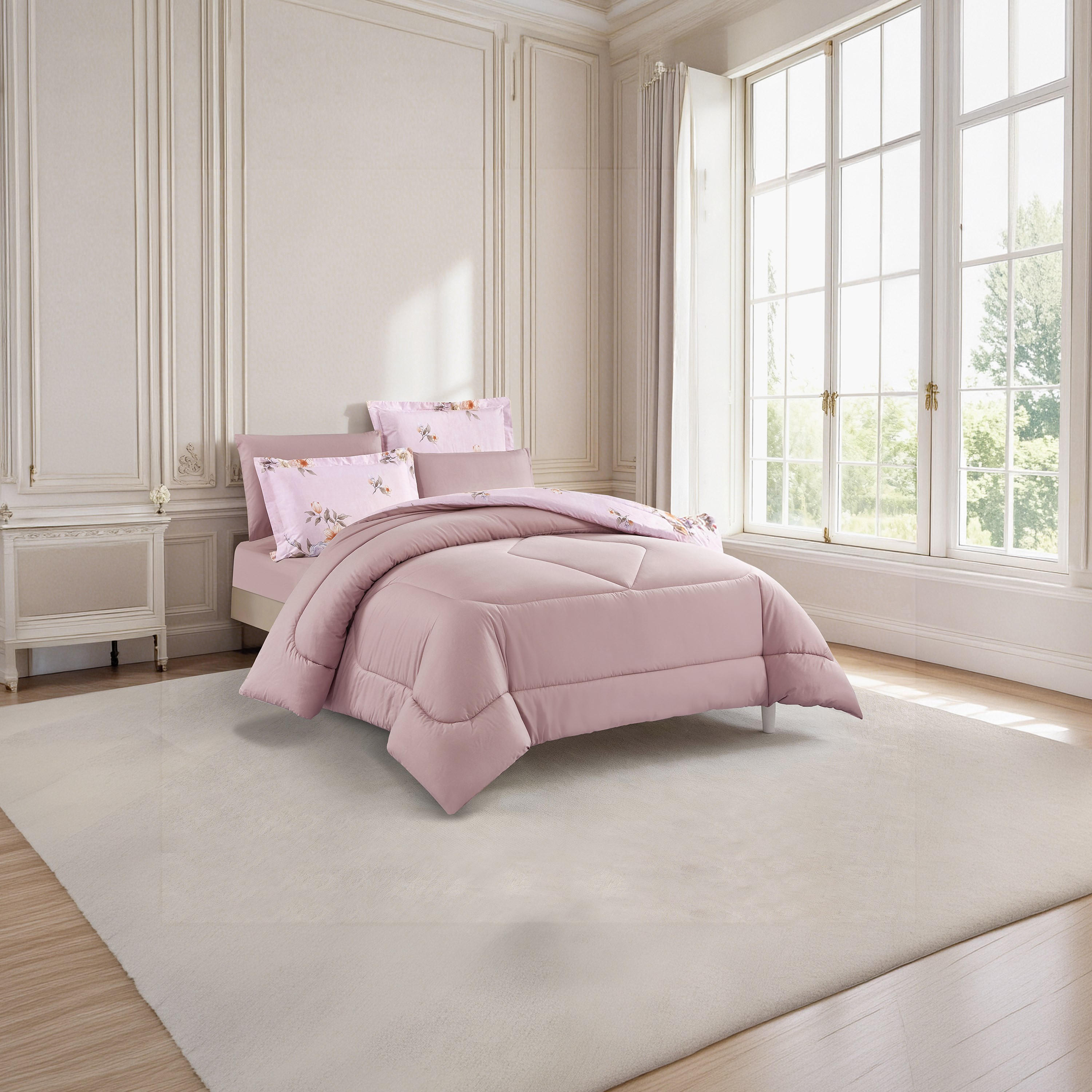 Unique Home All Season 100% Cotton Comforter Set 6 pcs Super King Size - 240x260 cms-household-bedding-comfortersandbedspreads-comforters-image-3