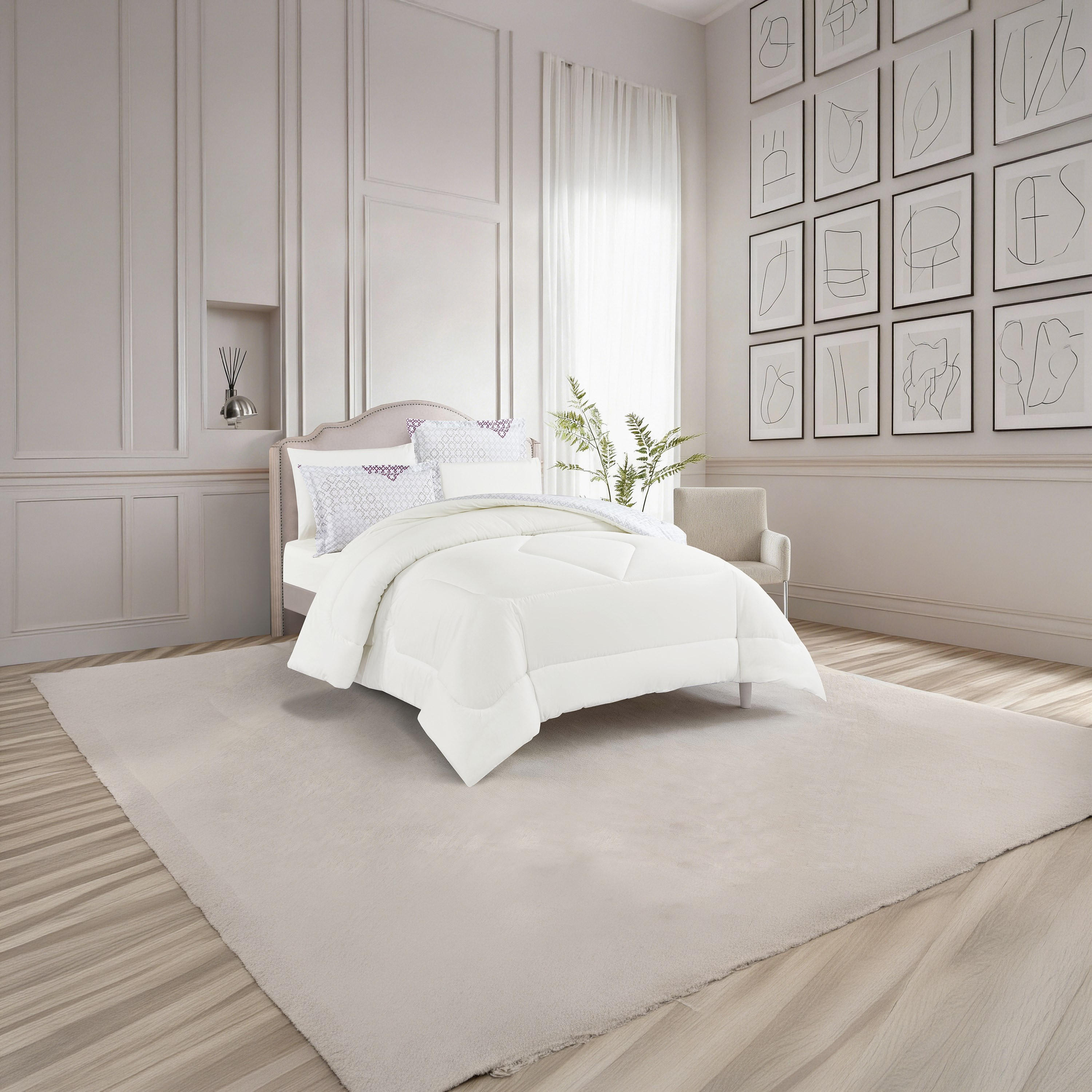 Unique Home All Season 100% Cotton Comforter Set 6 pcs Super King Size - 240x260 cms-household-bedding-comfortersandbedspreads-comforters-image-2