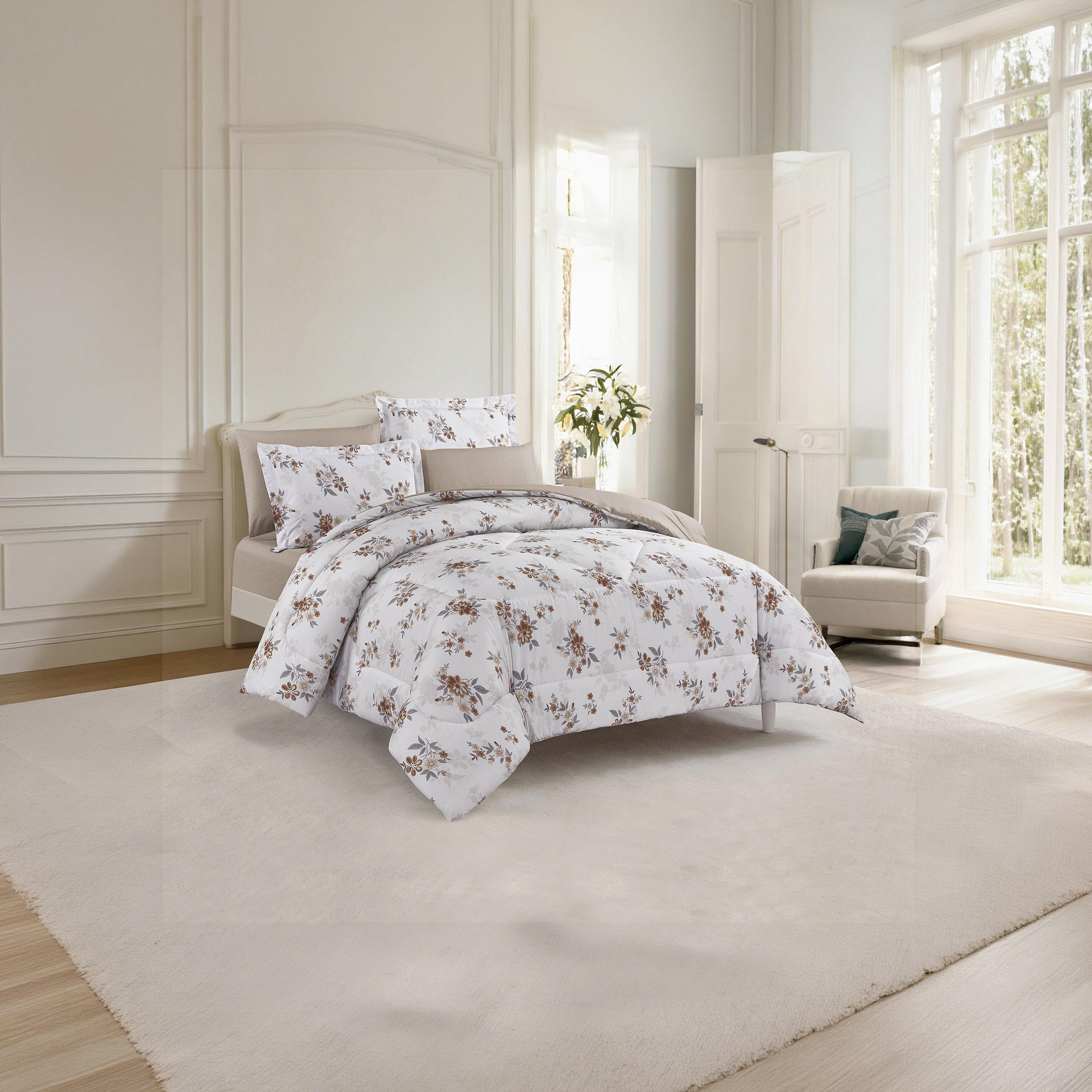 Unique Home All Season 100% Cotton Comforter Set 6 pcs Super King Size - 240x260 cms-household-bedding-comfortersandbedspreads-comforters-image-2