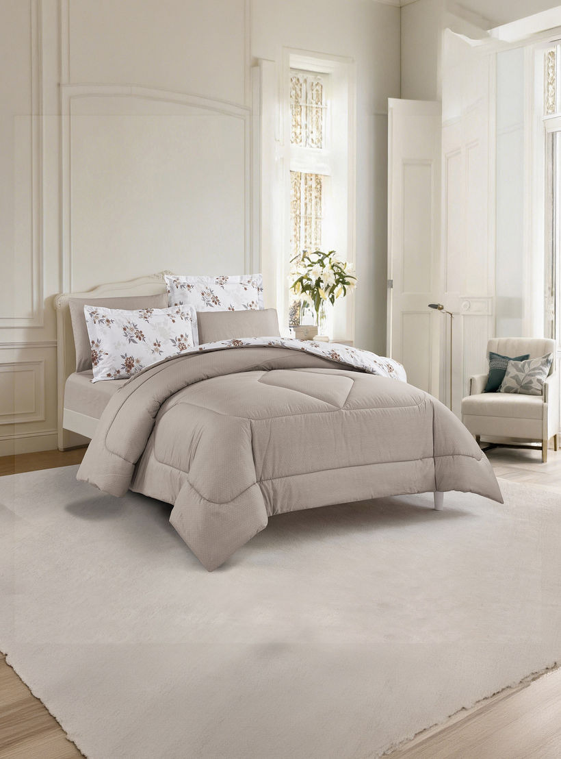 Unique Home All Season 100% Cotton Comforter Set 6 pcs Super King Size - 240x260 cms-household-bedding-comfortersandbedspreads-comforters-image-3
