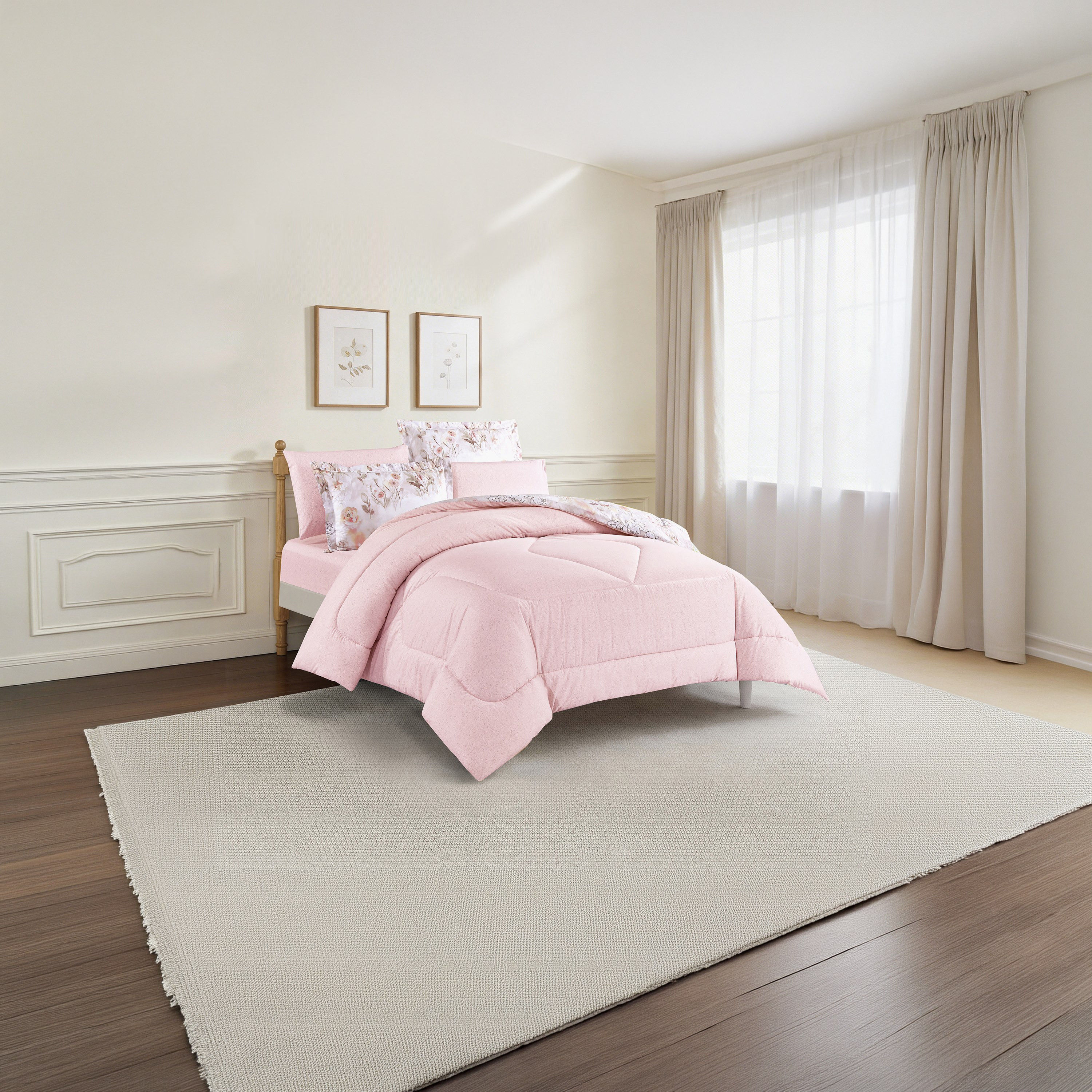 Unique Home All Season 100% Cotton Comforter Set 4 pcs Twin Size - 170x230 cms-household-bedding-comfortersandbedspreads-comforters-image-2