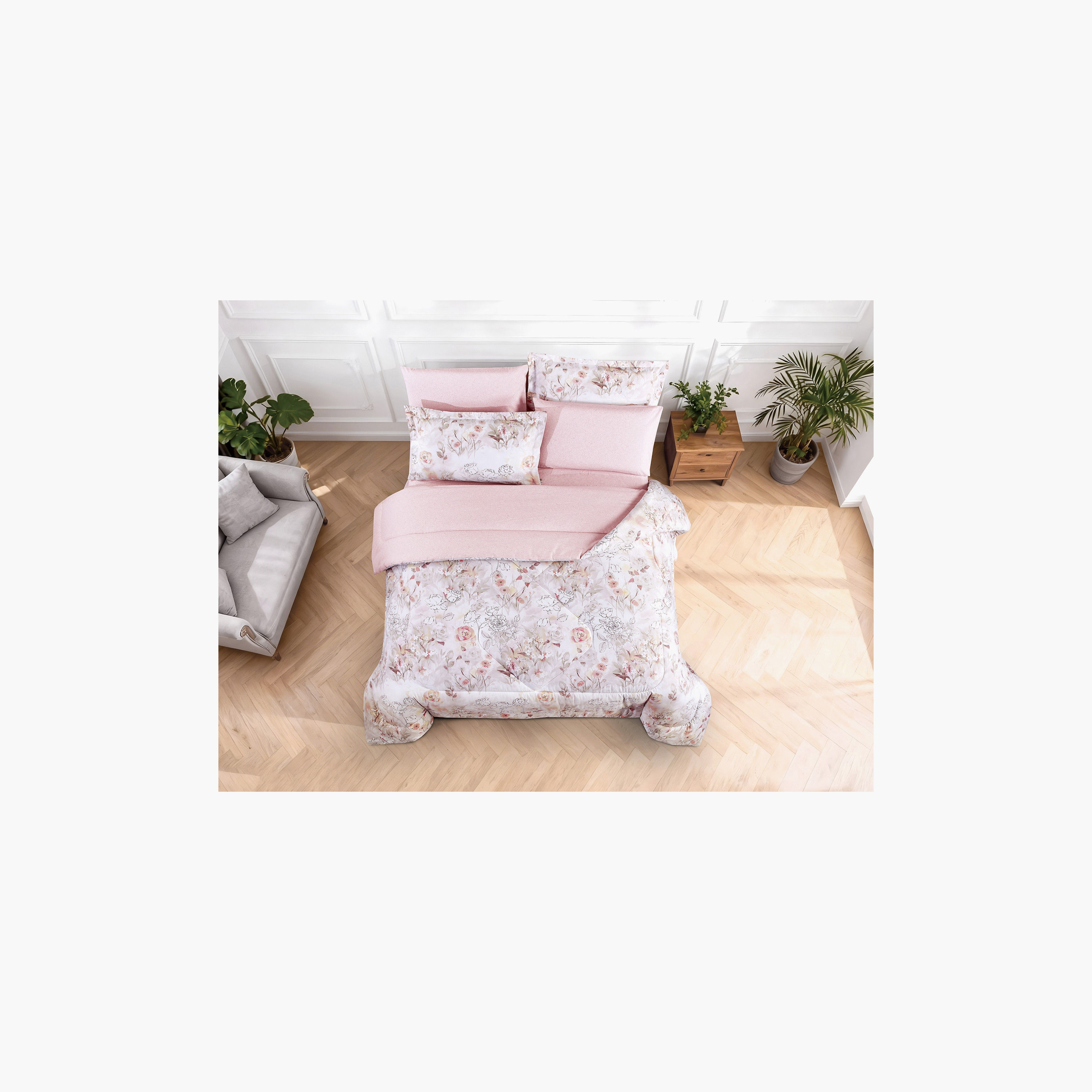 Unique Home All Season 100% Cotton Comforter Set 4 pcs Twin Size - 170x230 cms-household-bedding-comfortersandbedspreads-comforters-image-3