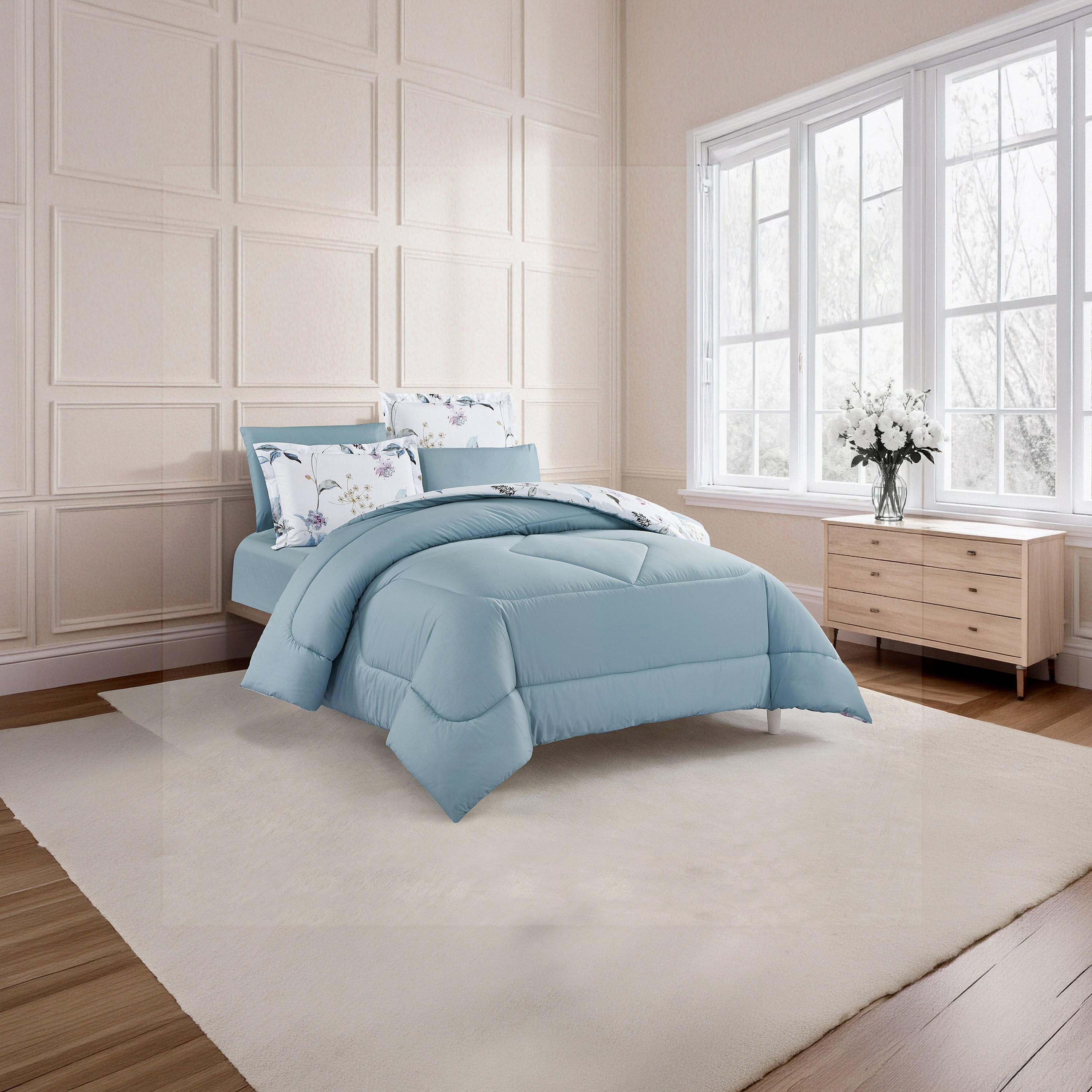 طقم لحاف قطني 100% من يونيك هوم، مناسب لجميع الفصول، 4 قطع، مقاس مزدوج - 170×230 سم-household-bedding-comfortersandbedspreads-comforters-image-3