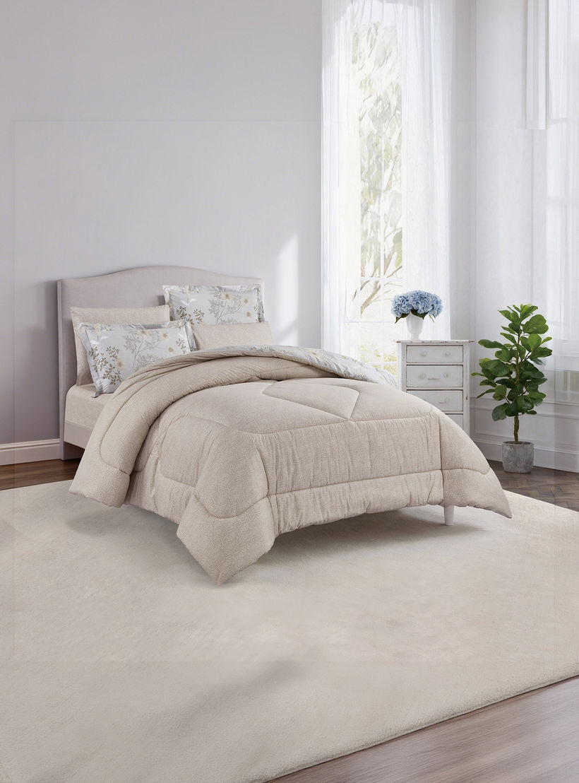 طقم لحاف قطني 100% من يونيك هوم، مناسب لجميع الفصول، 4 قطع، مقاس مزدوج - 170×230 سم-household-bedding-comfortersandbedspreads-comforters-image-3