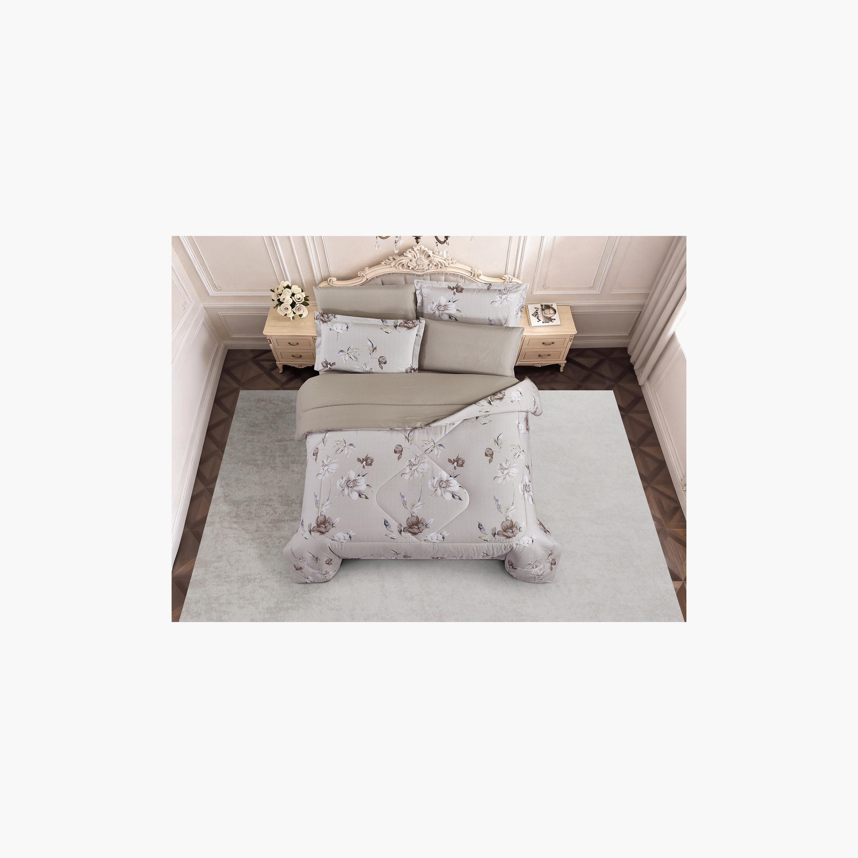Unique Home All Season 100% Cotton Comforter Set 4 pcs Twin Size - 170x230 cms-household-bedding-comfortersandbedspreads-comforters-image-3