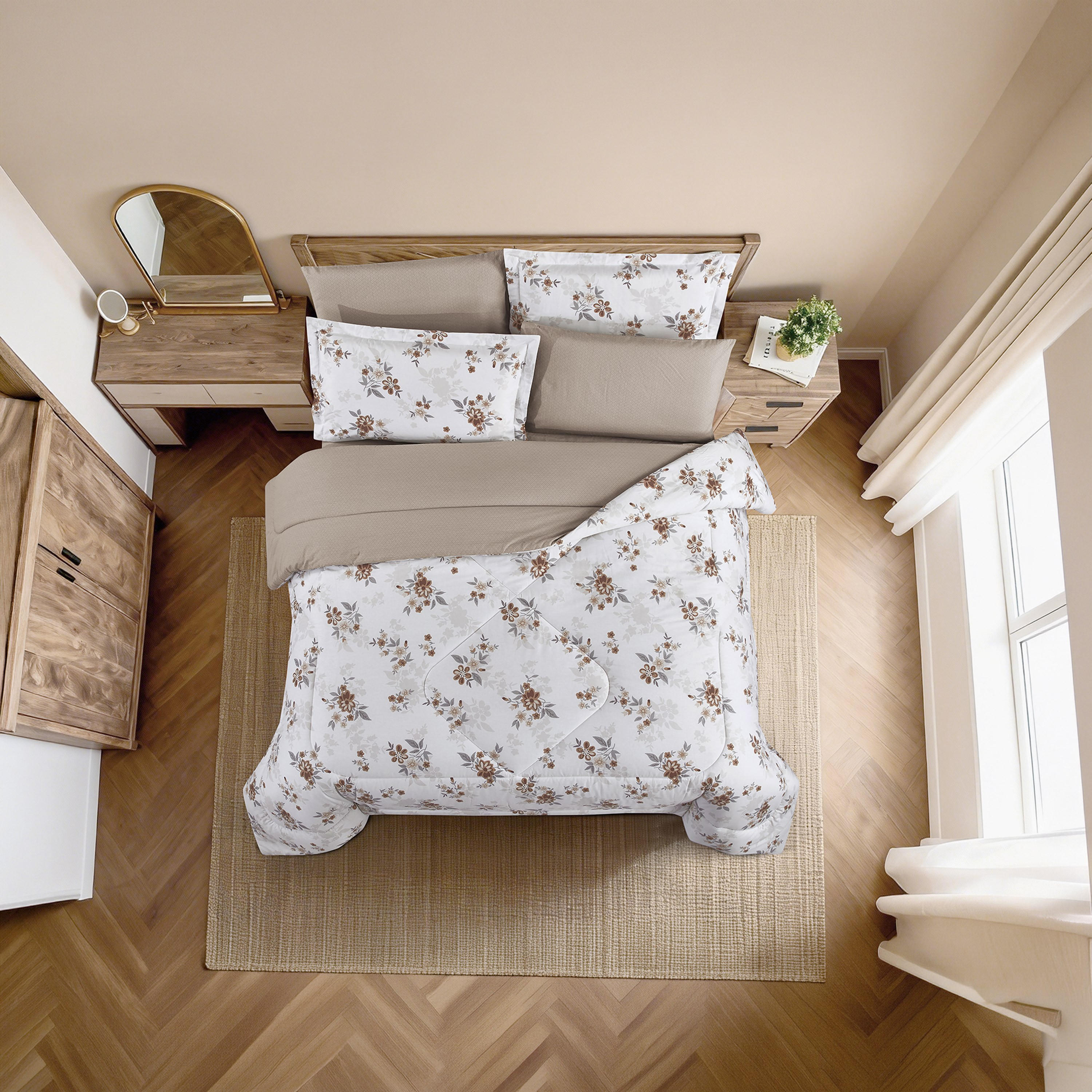 Unique Home All Season 100% Cotton Comforter Set 4 pcs Twin Size - 170x230 cms-household-bedding-comfortersandbedspreads-comforters-image-1