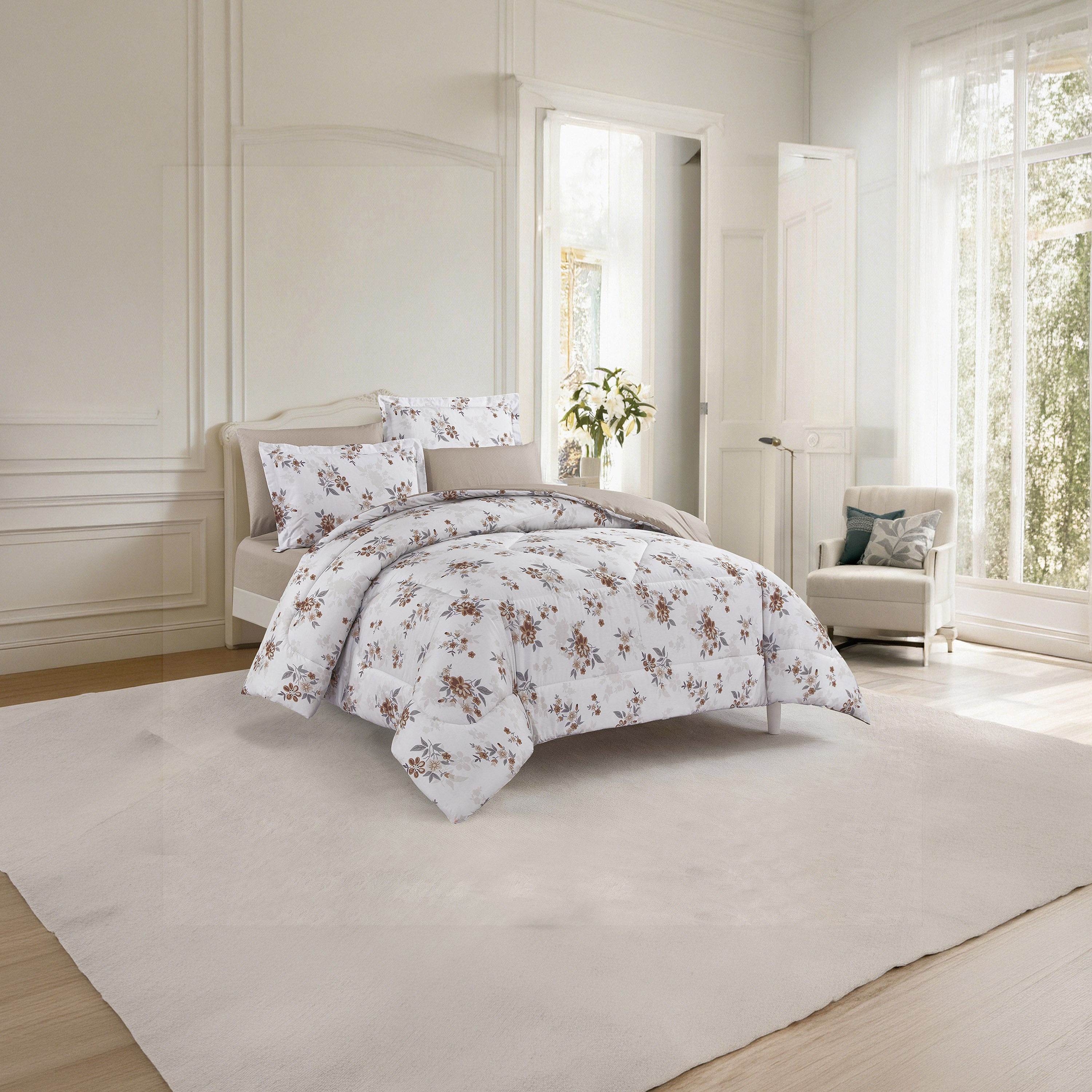Unique Home All Season 100% Cotton Comforter Set 4 pcs Twin Size - 170x230 cms-household-bedding-comfortersandbedspreads-comforters-image-2