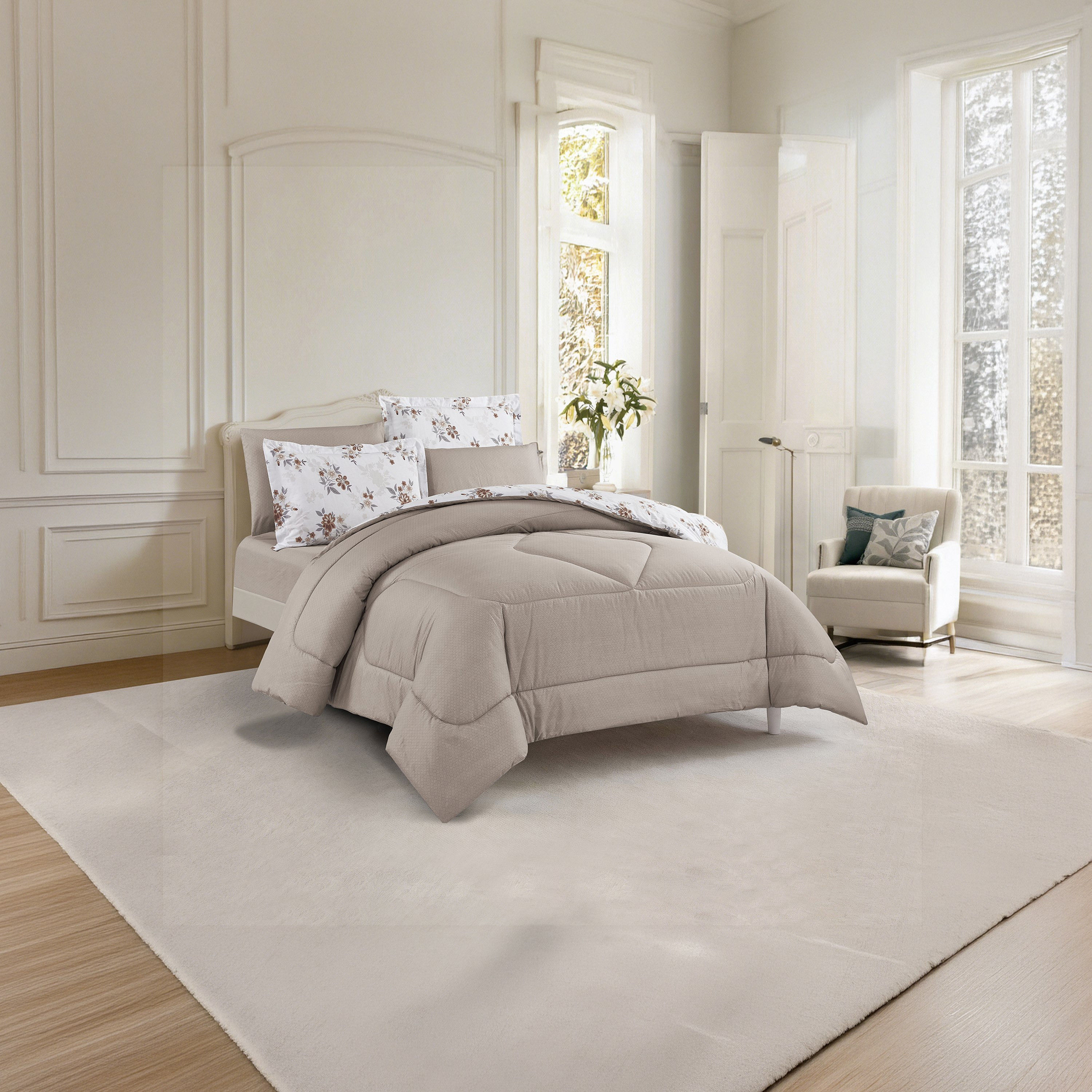 Unique Home All Season 100% Cotton Comforter Set 4 pcs Twin Size - 170x230 cms-household-bedding-comfortersandbedspreads-comforters-image-3
