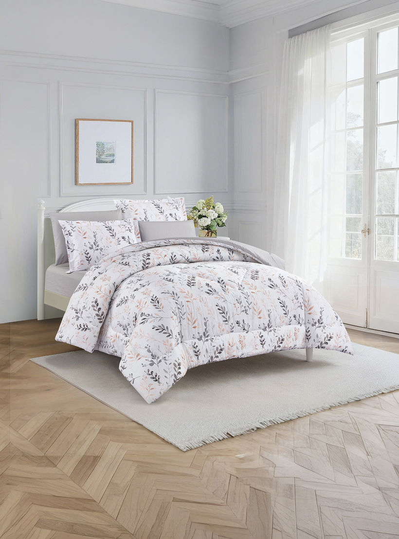 طقم لحاف قطني 100% من يونيك هوم، مناسب لجميع الفصول، 4 قطع، مقاس مزدوج - 170×230 سم-household-bedding-comfortersandbedspreads-comforters-image-2