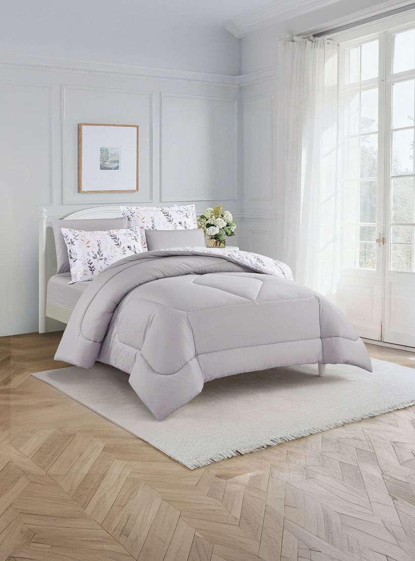 طقم لحاف قطني 100% من يونيك هوم، مناسب لجميع الفصول، 4 قطع، مقاس مزدوج - 170×230 سم-household-bedding-comfortersandbedspreads-comforters-image-3