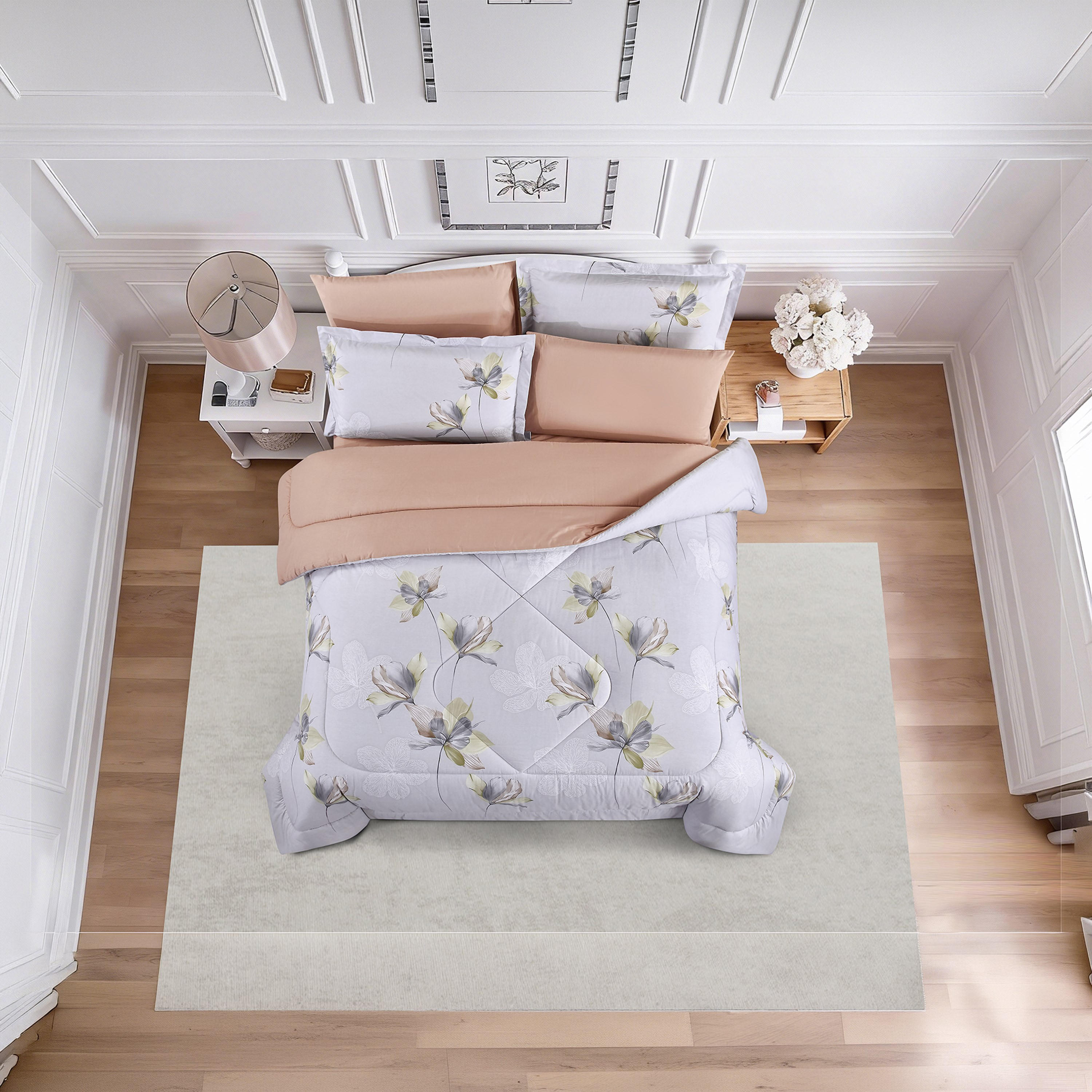 Unique Home All Season 100% Cotton Comforter Set 4 pcs Twin Size - 170x230 cms-household-bedding-comfortersandbedspreads-comforters-image-1