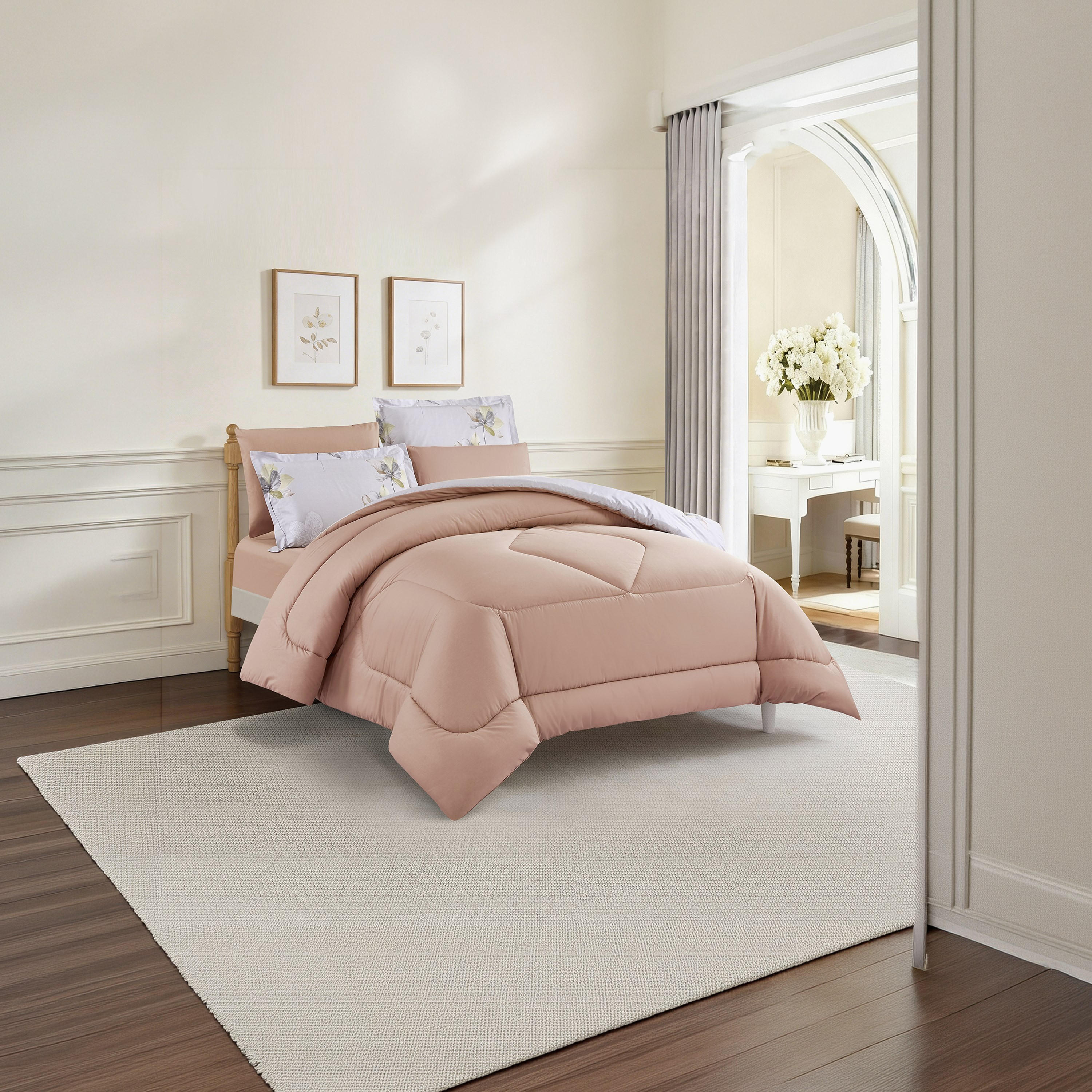 Unique Home All Season 100% Cotton Comforter Set 4 pcs Twin Size - 170x230 cms-household-bedding-comfortersandbedspreads-comforters-image-3