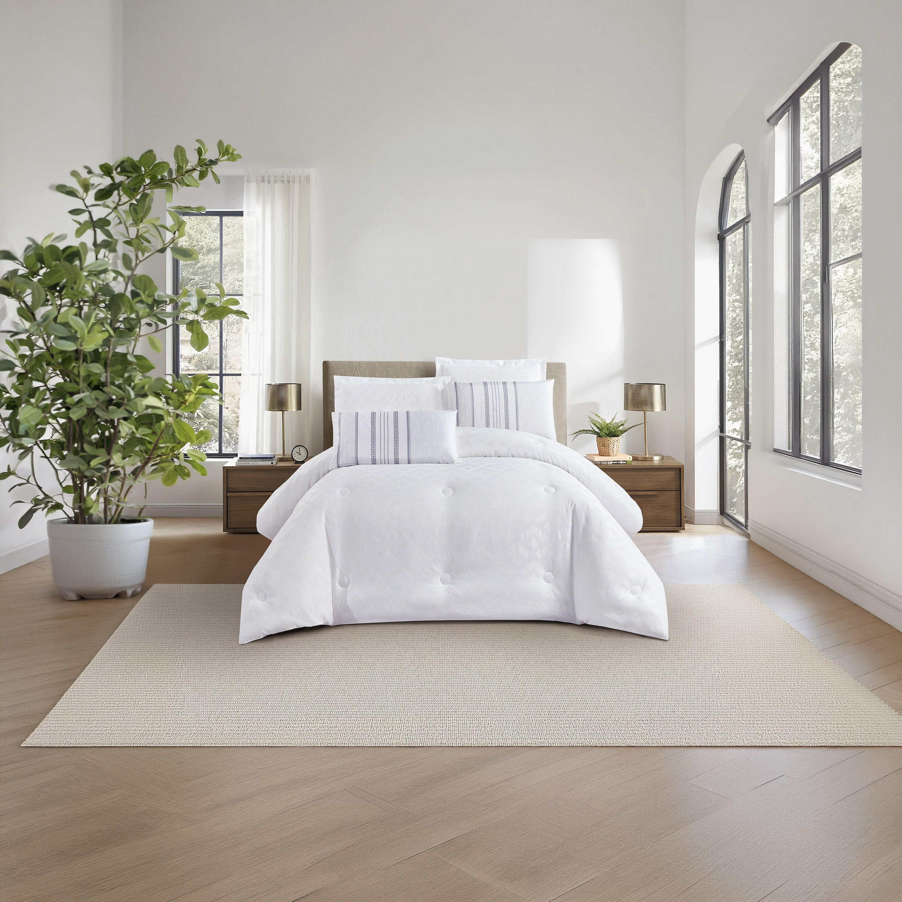 Unique Home All Season Textured Waffle 6 pcs Super King Comforter Set -260x240 cms-household-bedding-comfortersandbedspreads-comforters-image-1