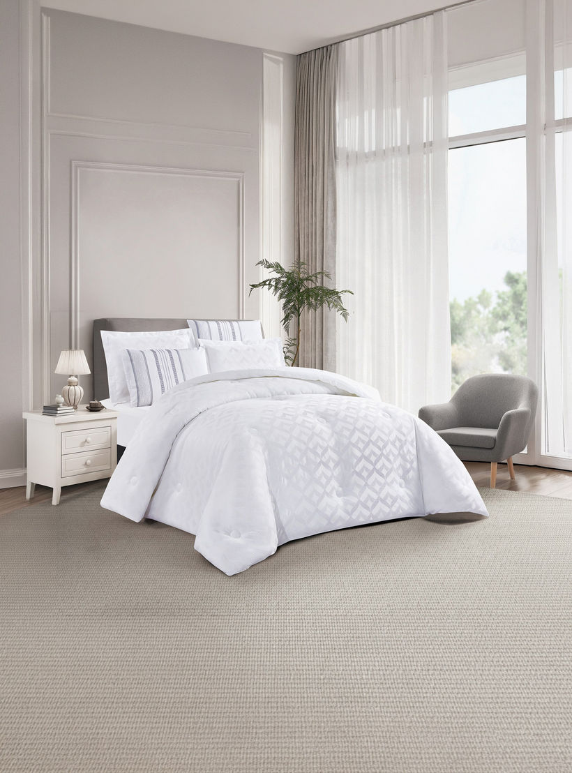 Unique Home All Season Textured Waffle 6 pcs Super King Comforter Set -260x240 cms-household-bedding-comfortersandbedspreads-comforters-image-2