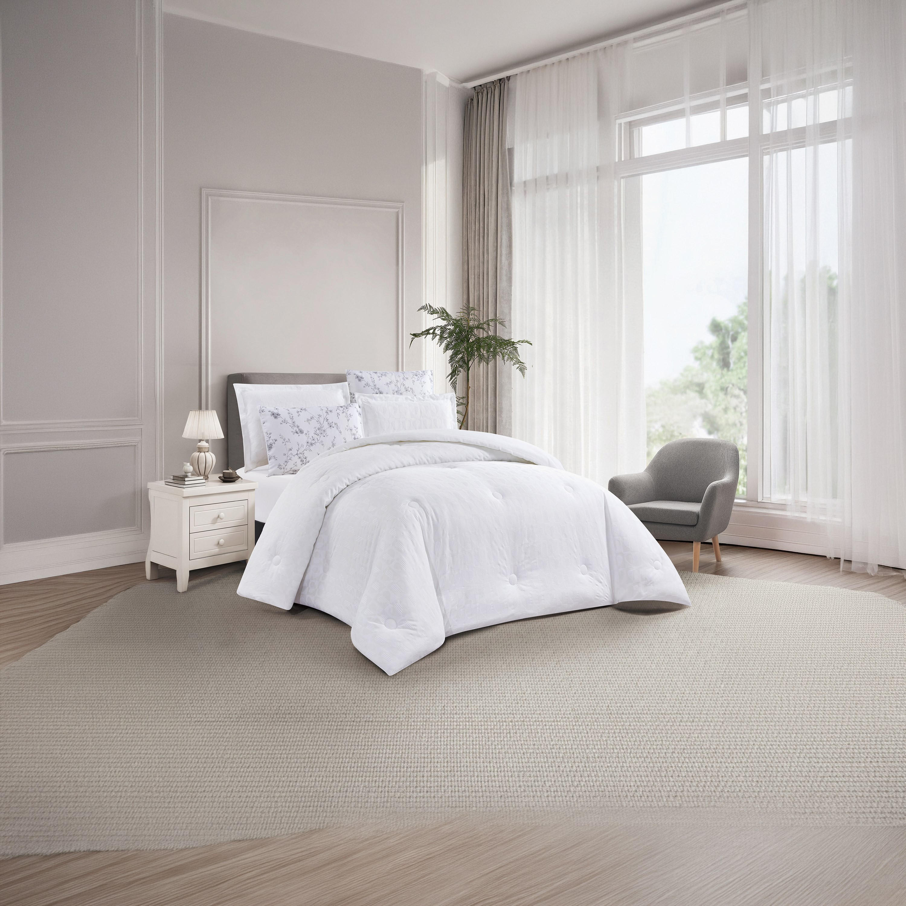 Unique Home All Season Textured Waffle 6 pcs Super King Comforter Set -260x240 cms-household-bedding-comfortersandbedspreads-comforters-image-1
