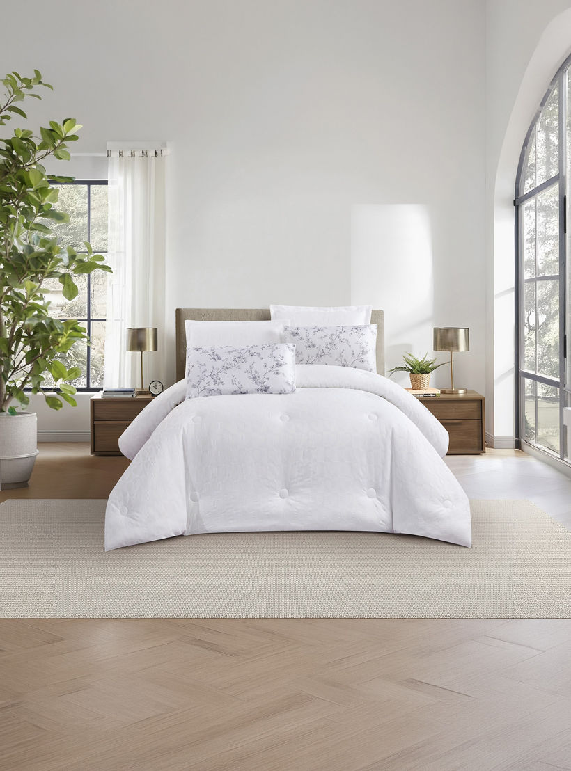 Unique Home All Season Textured Waffle 6 pcs Super King Comforter Set -260x240 cms-household-bedding-comfortersandbedspreads-comforters-image-2