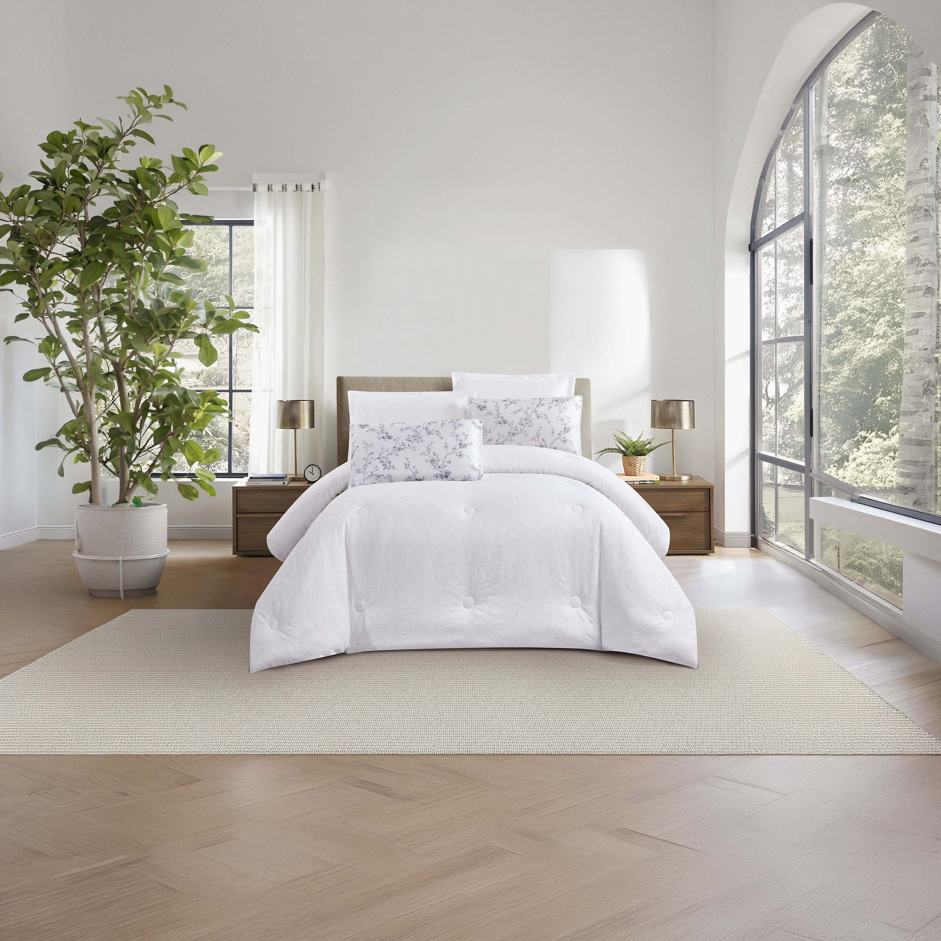 Unique Home All Season Textured Waffle 6 pcs Super King Comforter Set -260x240 cms-household-bedding-comfortersandbedspreads-comforters-image-2