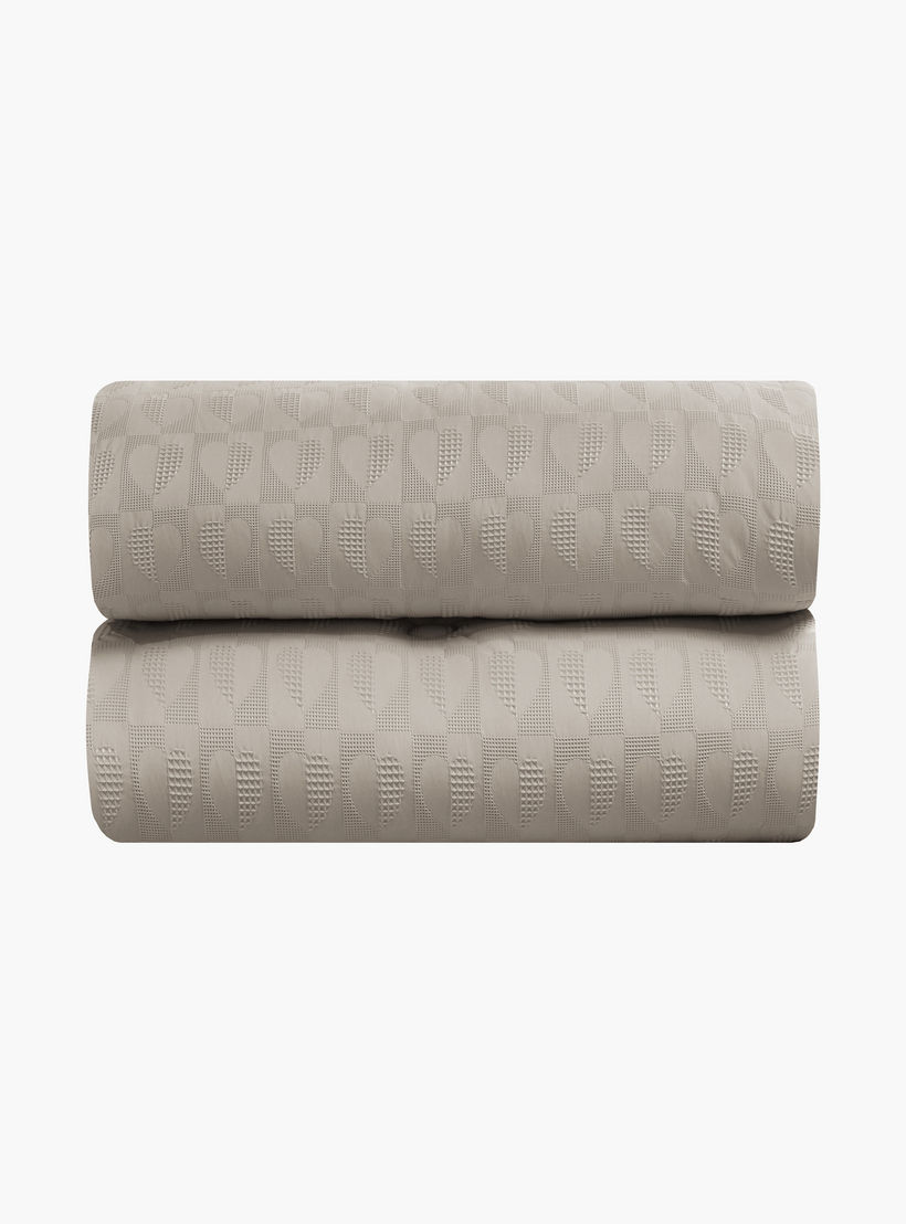 طقم لحاف فاخر من يونيك هوم، بنقشة الوافل، مكون من 6 قطع، مقاس سوبر كينج - 260×240 سم-household-bedding-comfortersandbedspreads-comforters-image-3