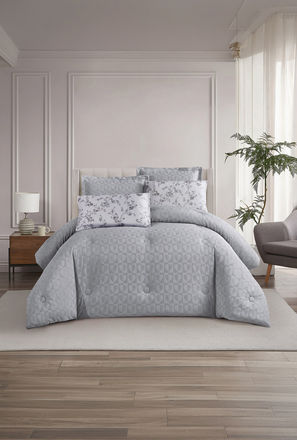 Unique Home All Season Textured Waffle 6 pcs Super King Comforter Set -260x240 cms-household-image-1